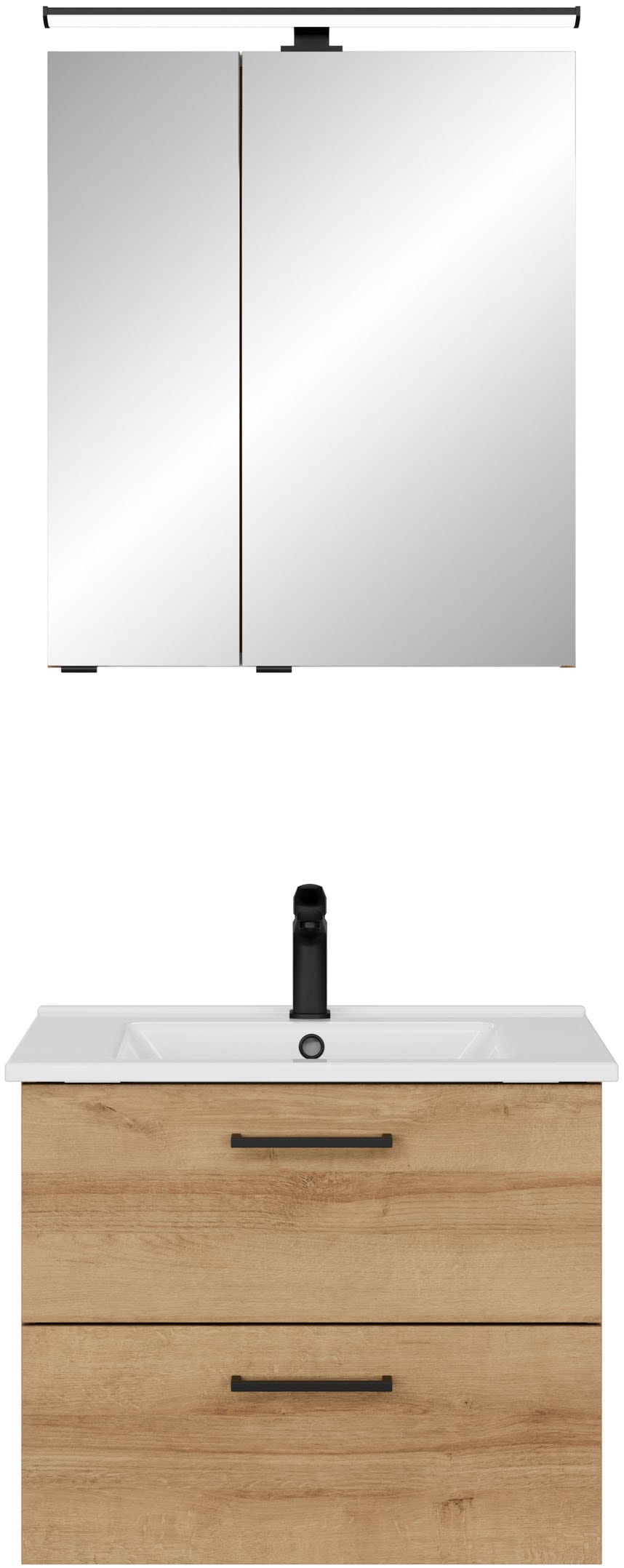 Saphir Badezimmer-Set »3-tlg. Keramikwaschtisch, Waschtischunterschrank, Spiegelschrank« 3 Stk. tlg.