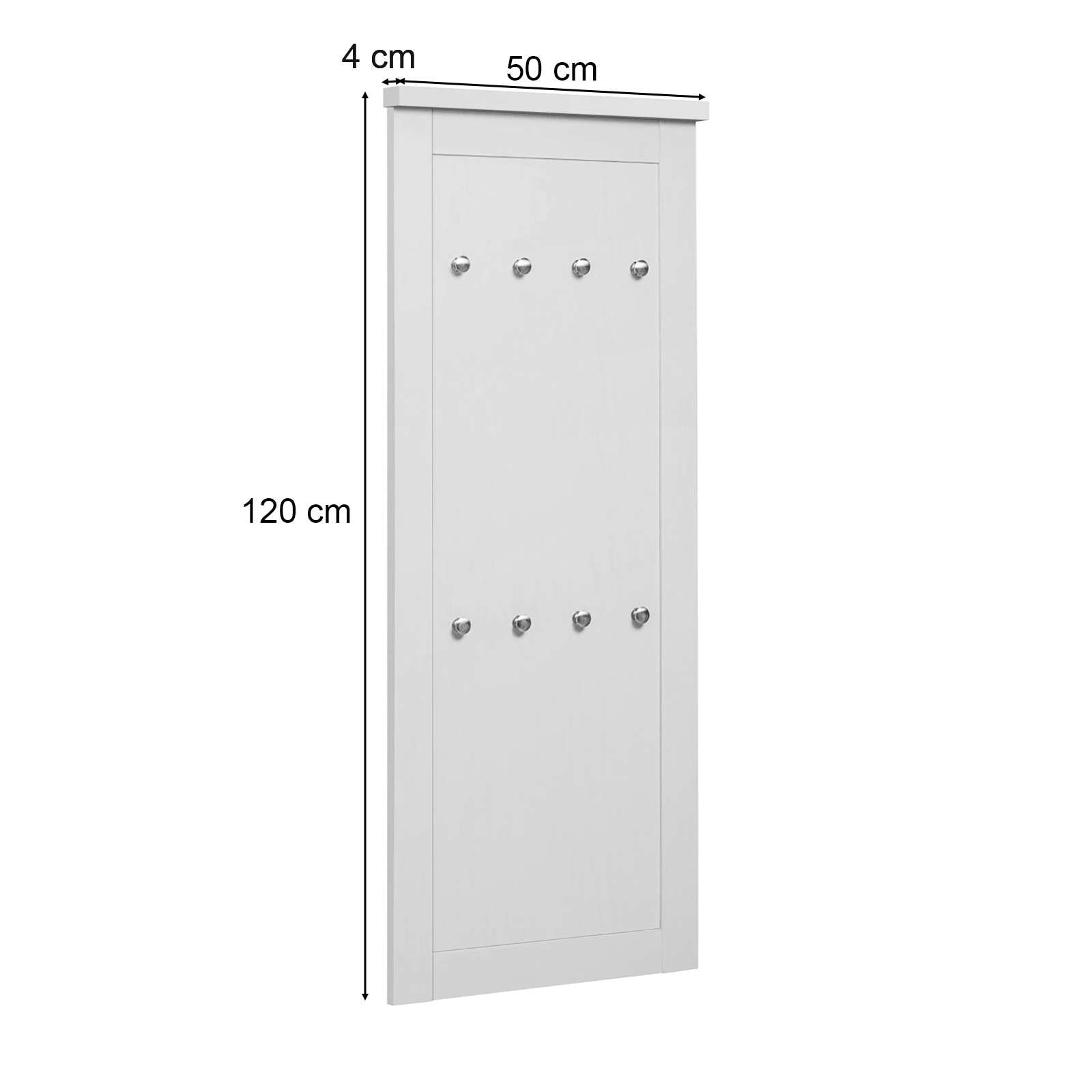 OTTO home Garderobenpaneel »Heide« mit 8 Haken, Höhe 120 cm, Breite 50 cm