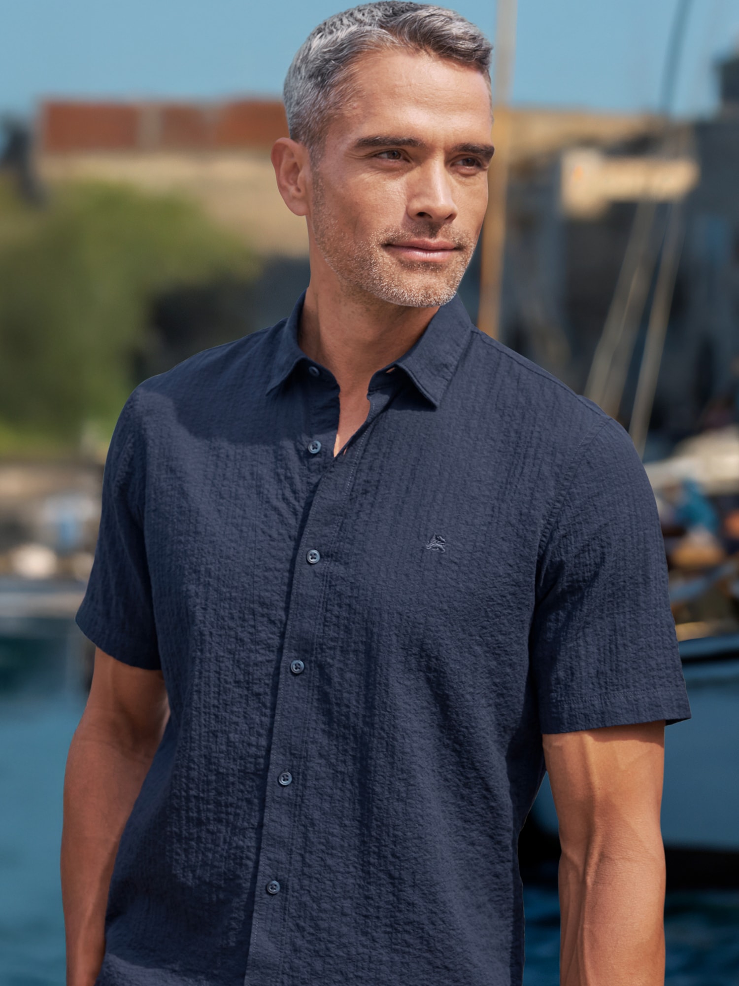 LERROS Kurzarmhemd »Kurzarmhemd im Knitterlook«