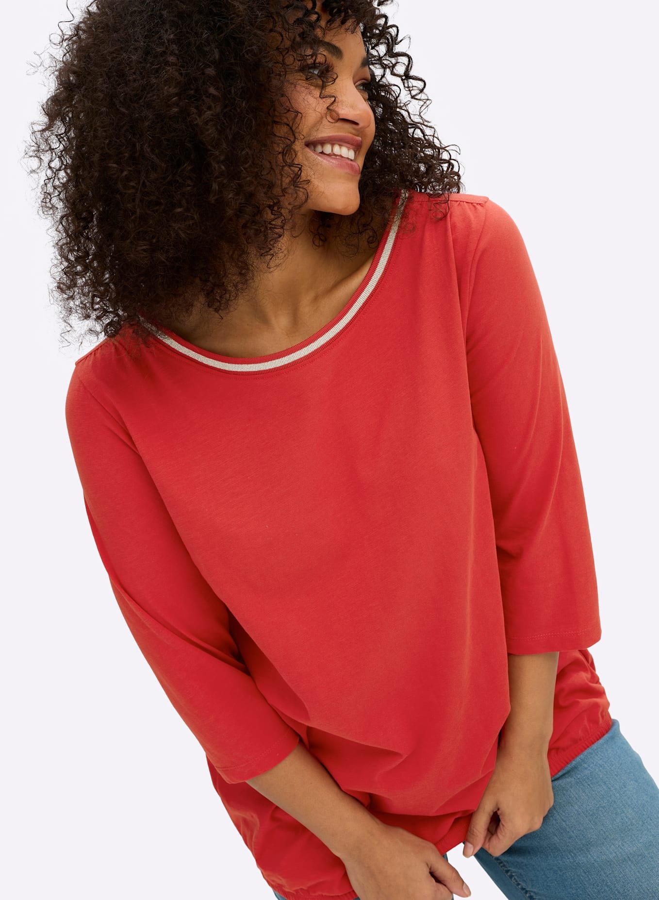 Sheego Rundhalsshirt »3/4-Arm-Shirt« 1