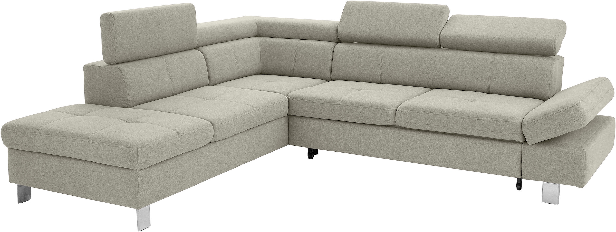 exxpo - sofa fashion Ecksofa »Fiji, L-Form«, mit Kopf- bzw. Rückenverstellung, wahlweise mit Bettfunktion