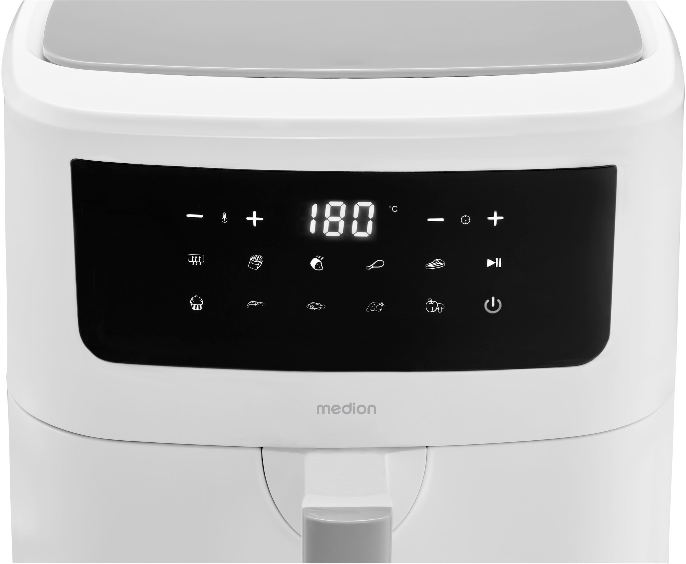 Medion® Heißluftfritteuse »P10 XL (MD 11750), 6,8 L Korbvolumen, 9 Automatikprogramme, Vorheizen«, 2000 W, Fassungsvermögen 6,8 l, Temperatur einstellbar 50 - 200 °C, ILAG Beschichtung, Timer