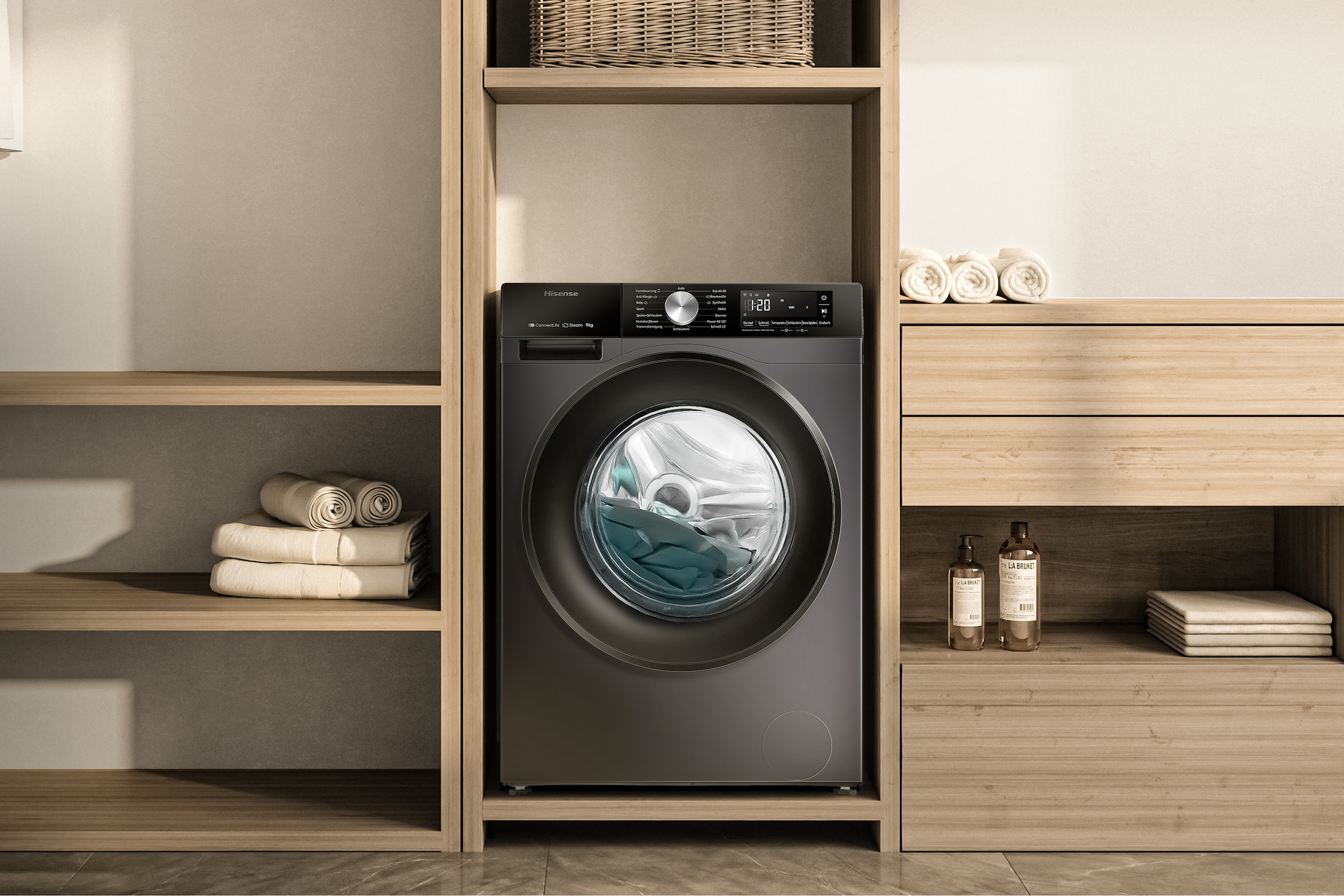 Hisense Waschmaschine »WF3S9043BB3«, 9 kg, 1400 U/min, Wifi-ConnectLife
