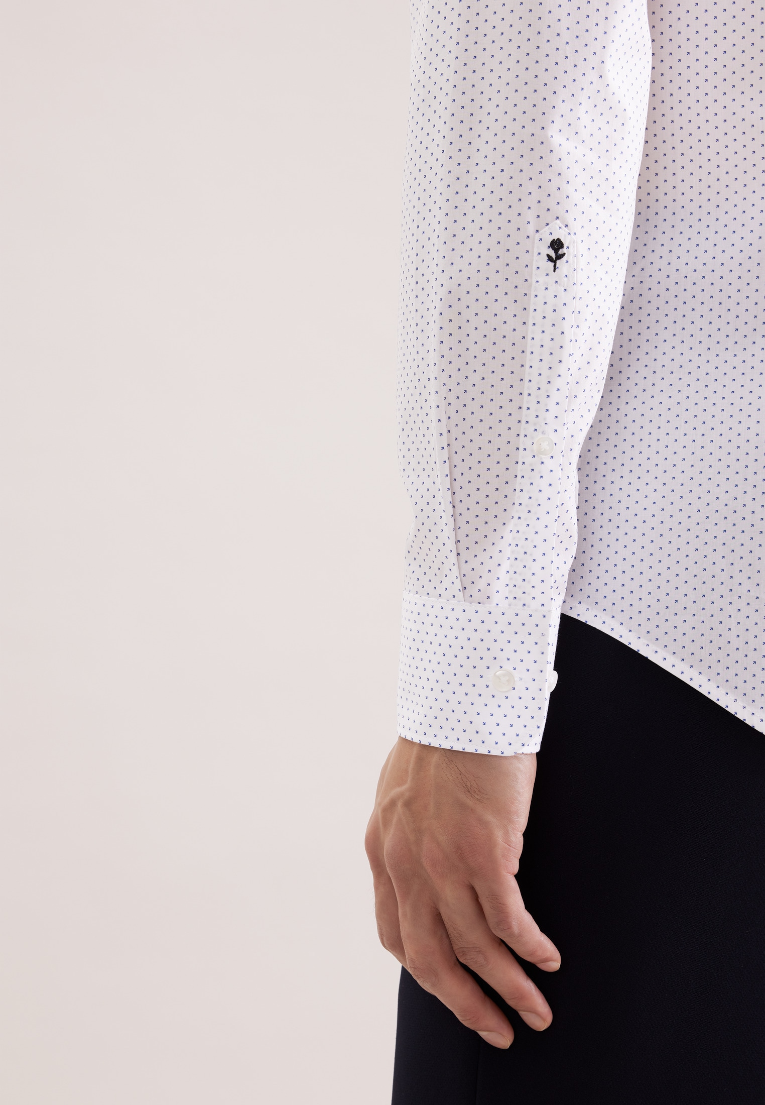 seidensticker Businesshemd »Schwarze Rose« Slim 1/1 Kentkragen Druck