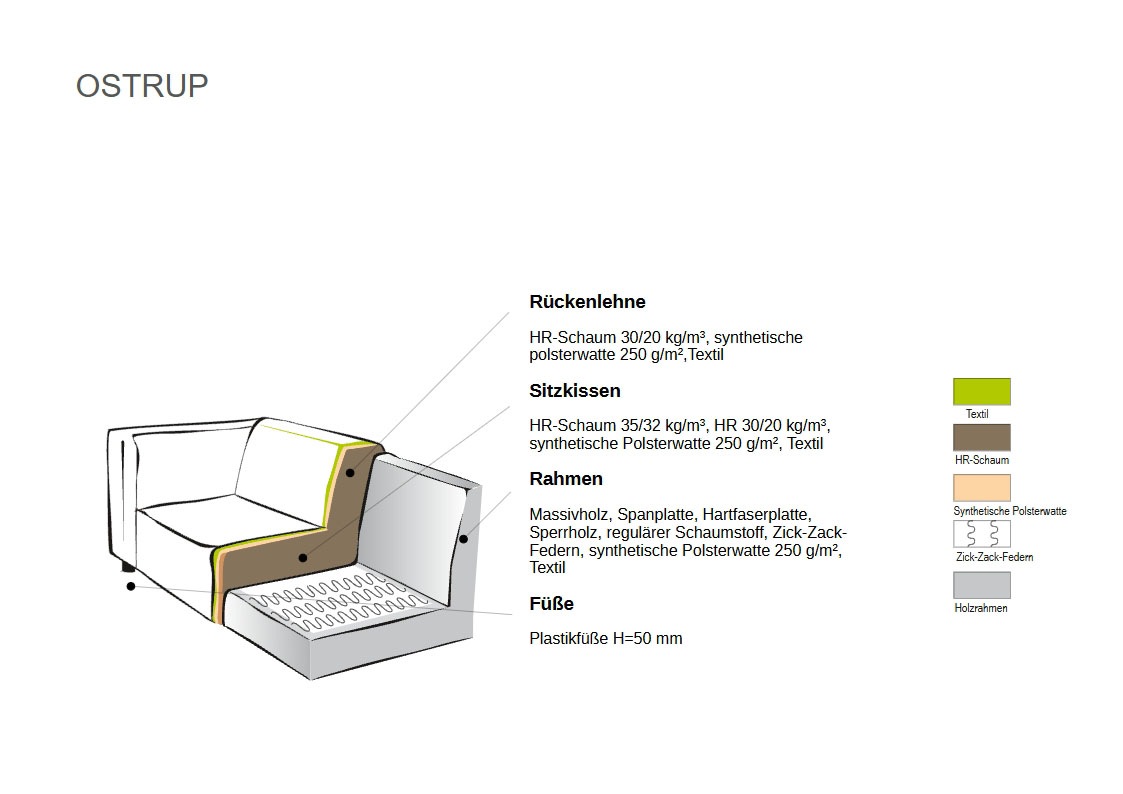 Home affaire Ecksofa »Ostrup« schlichtes modernes Design, in verschiedenen Farben