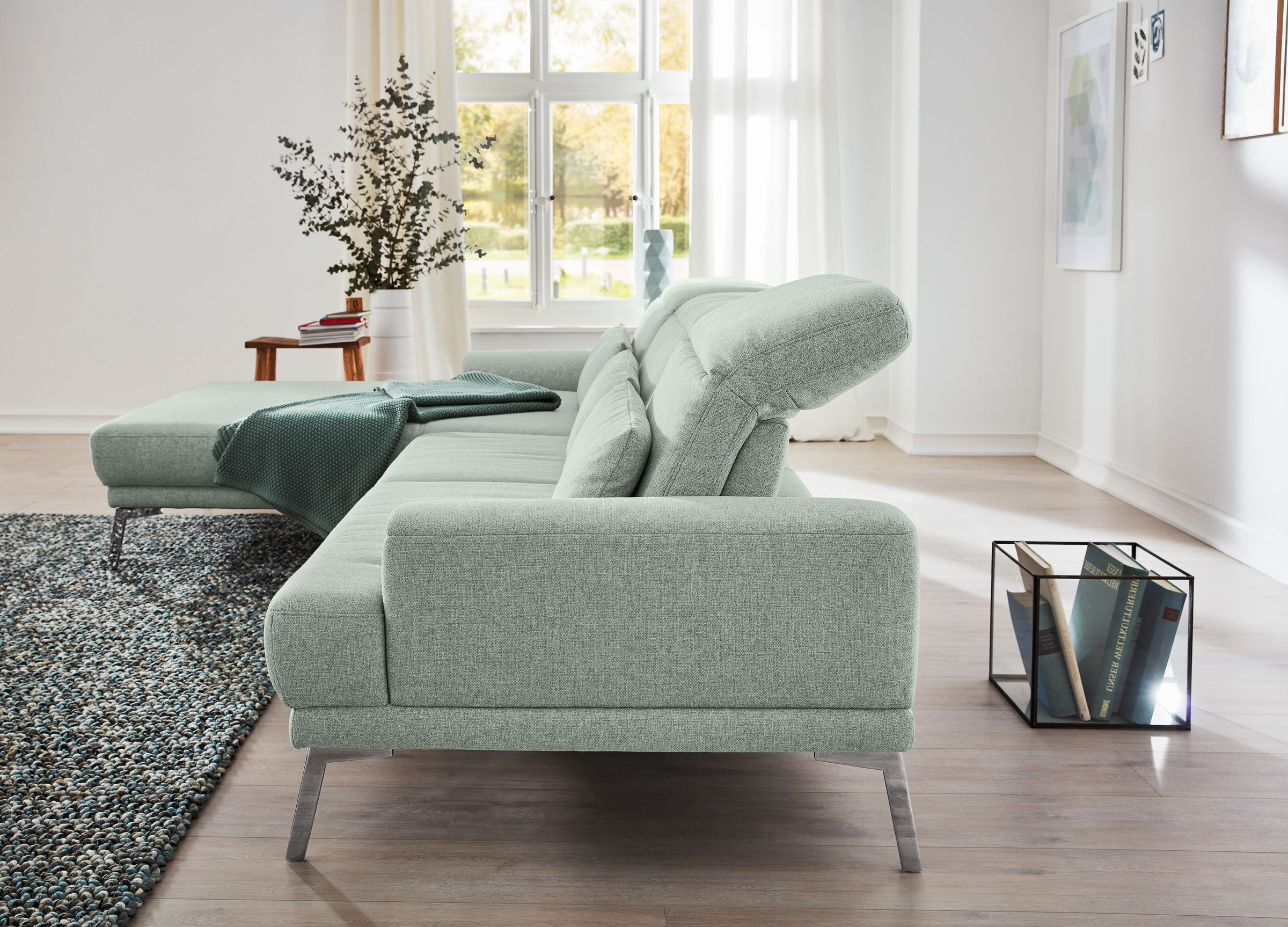 Musterring Ecksofa »MR 4580« mit Kopf- und Sitztiefenverstellung, Metallfuß chrom, 288 x 193/220cm