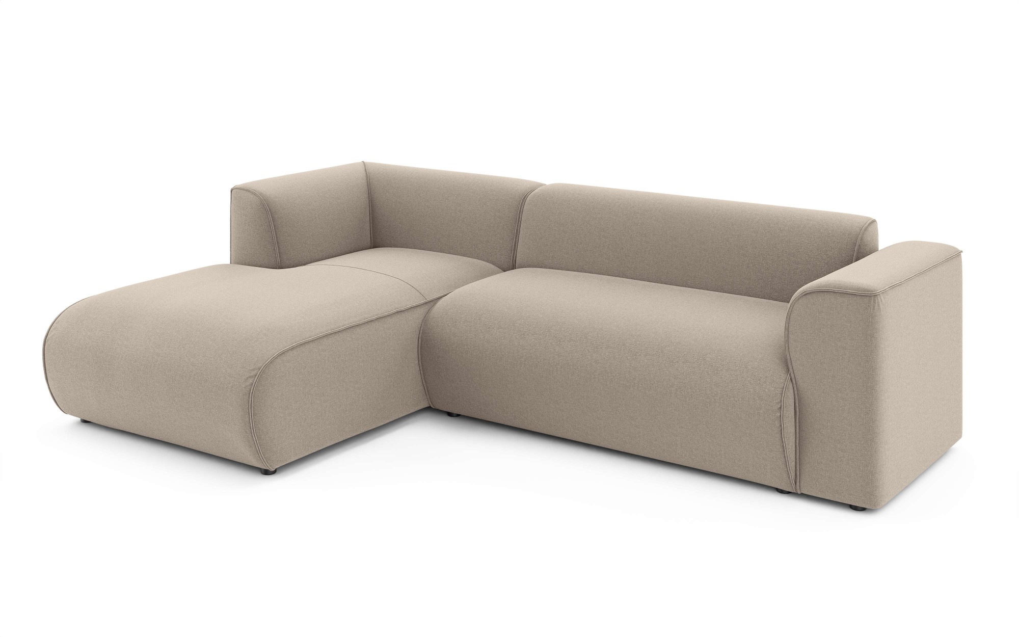 INOSIGN Ecksofa »MERID L-Form (257 cm), zeitlos & stilvolles Design,«, Aufwendig gepolstert, in Cord, Chenille und Struktur