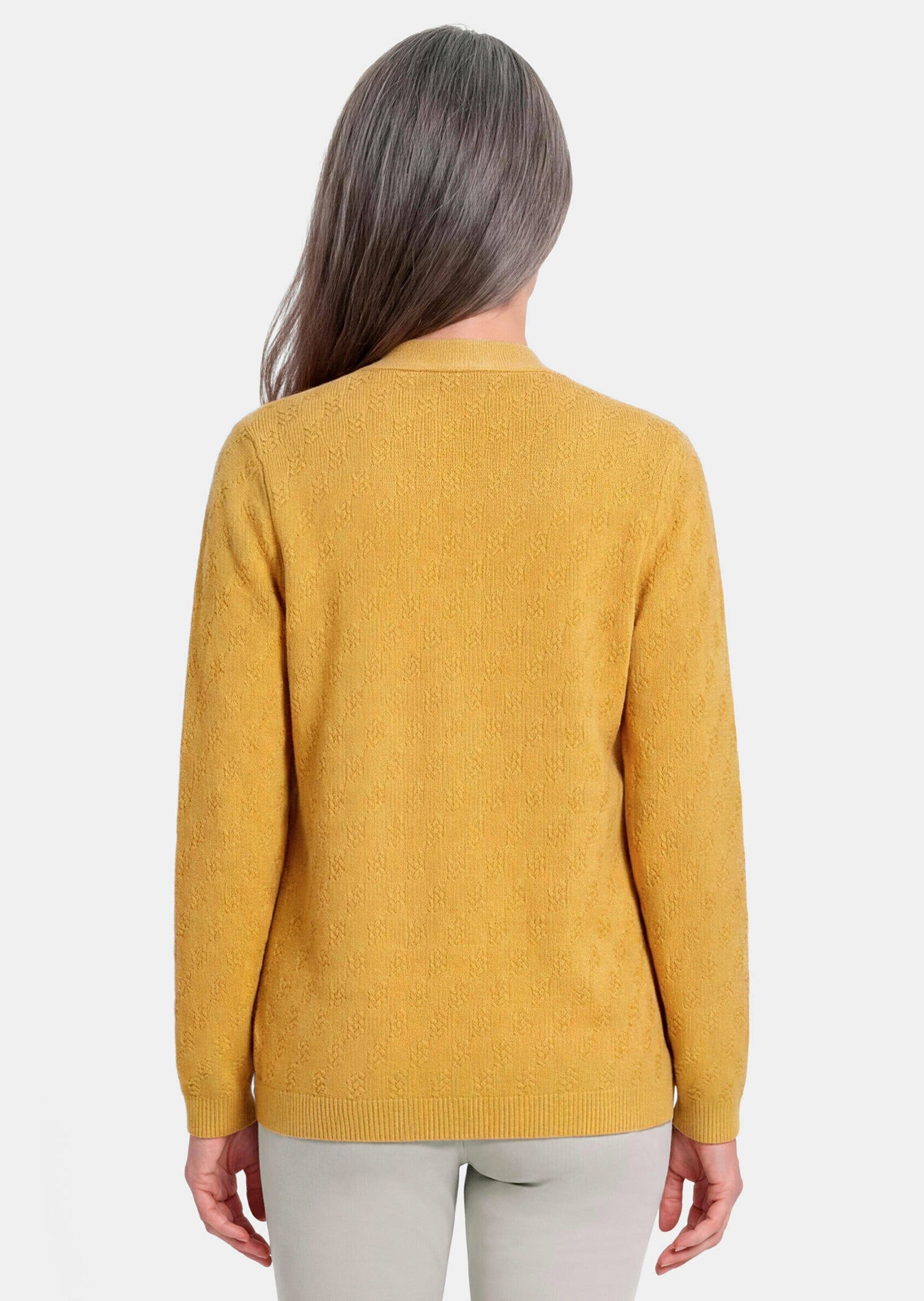 GOLDNER Strickjacke »Baumwoll-Cardigan ohne Verschluss« aufgesetzte Taschen