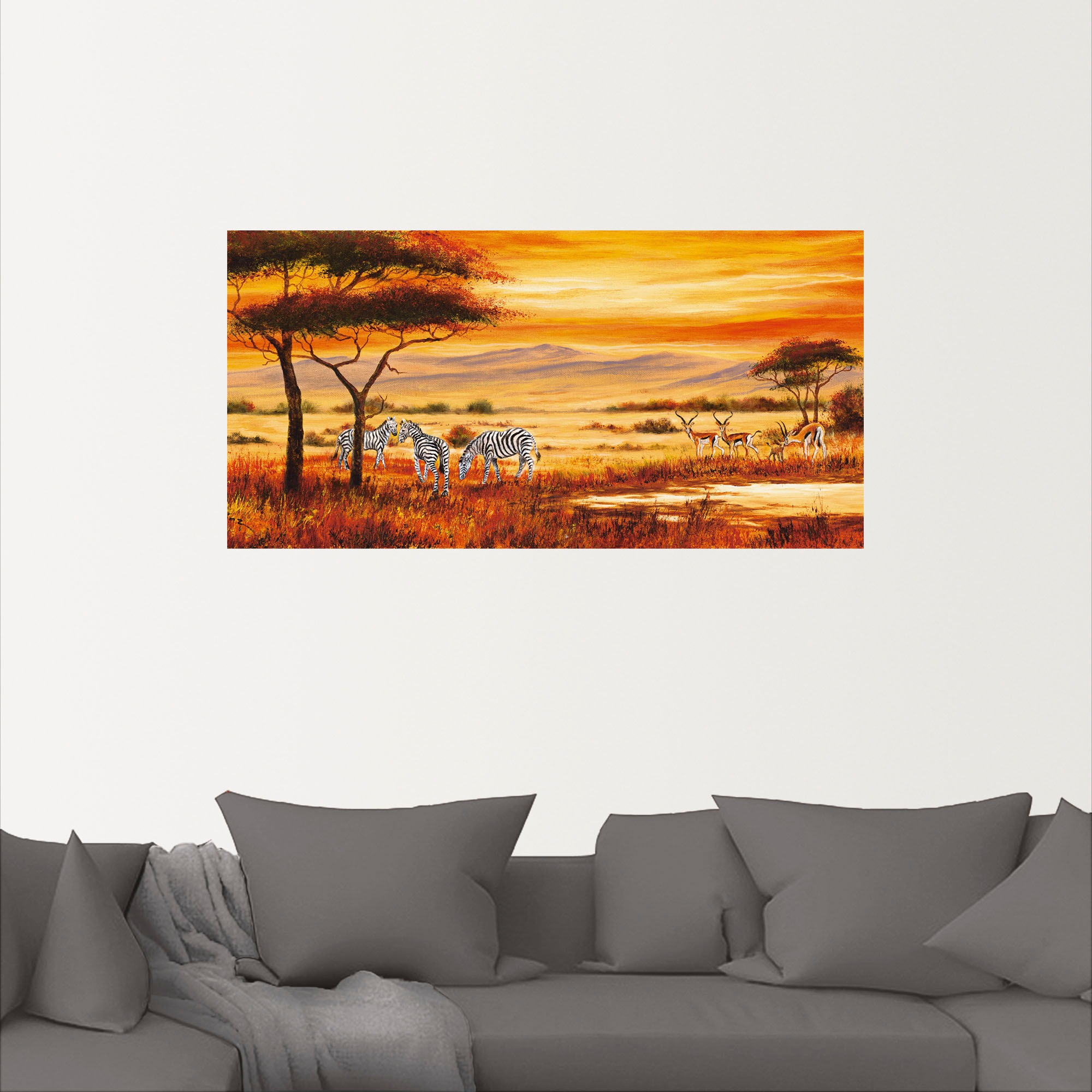Artland Wandbild »Afrikanische Landschaft I«, Afrika, (1 St.), als Leinwandbild, Poster, Wandaufkleber in verschied. Größen