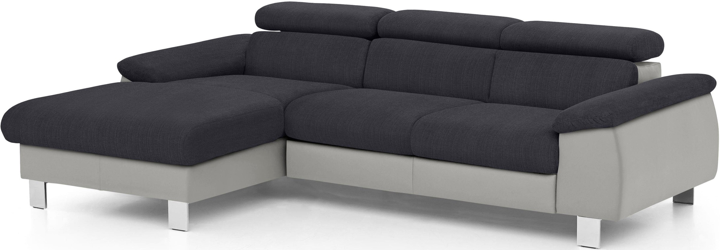 COTTA Polstergarnitur »Komaris L-Form«, (Set), Set bestehend aus: Ecksofa mit Kopfteilverstellung & Hocker