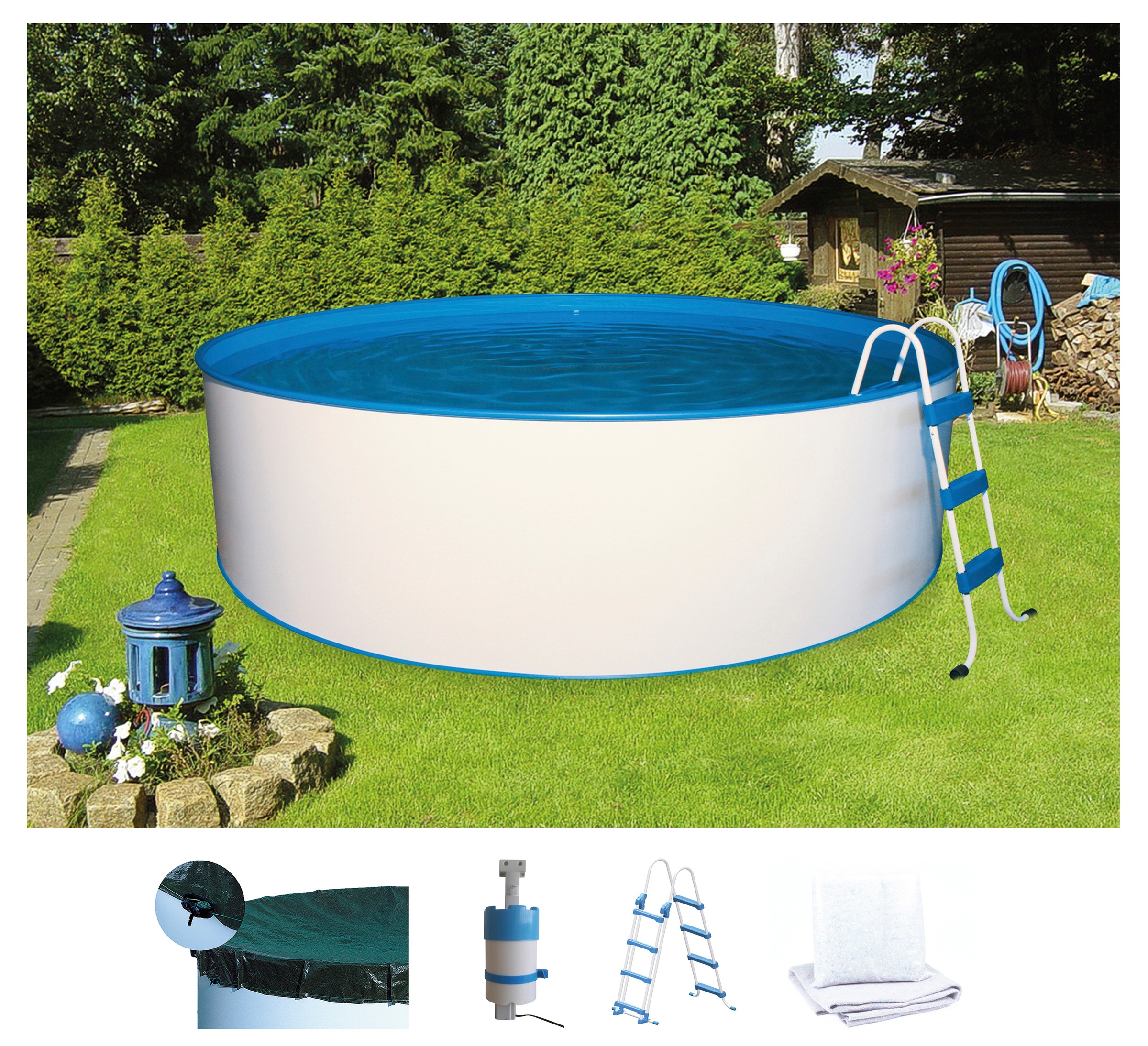 KONIFERA Rundpool, (Set, 5 tlg.), ØxH: 350x120 cm