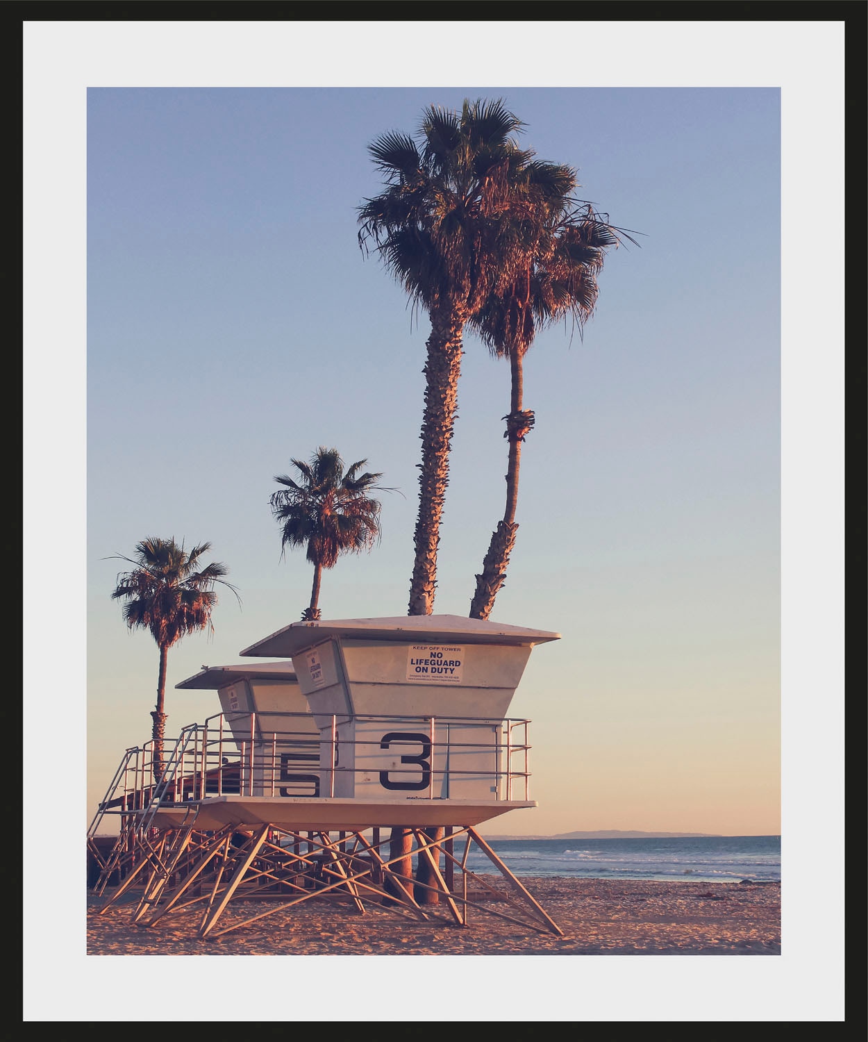 queence Bild »Denise«, Strand-Meer-Meer Bilder-Foto-Palmen-Himmel, (1 St.), HD Premium Poster-Druck inkl. Holzrahmen
