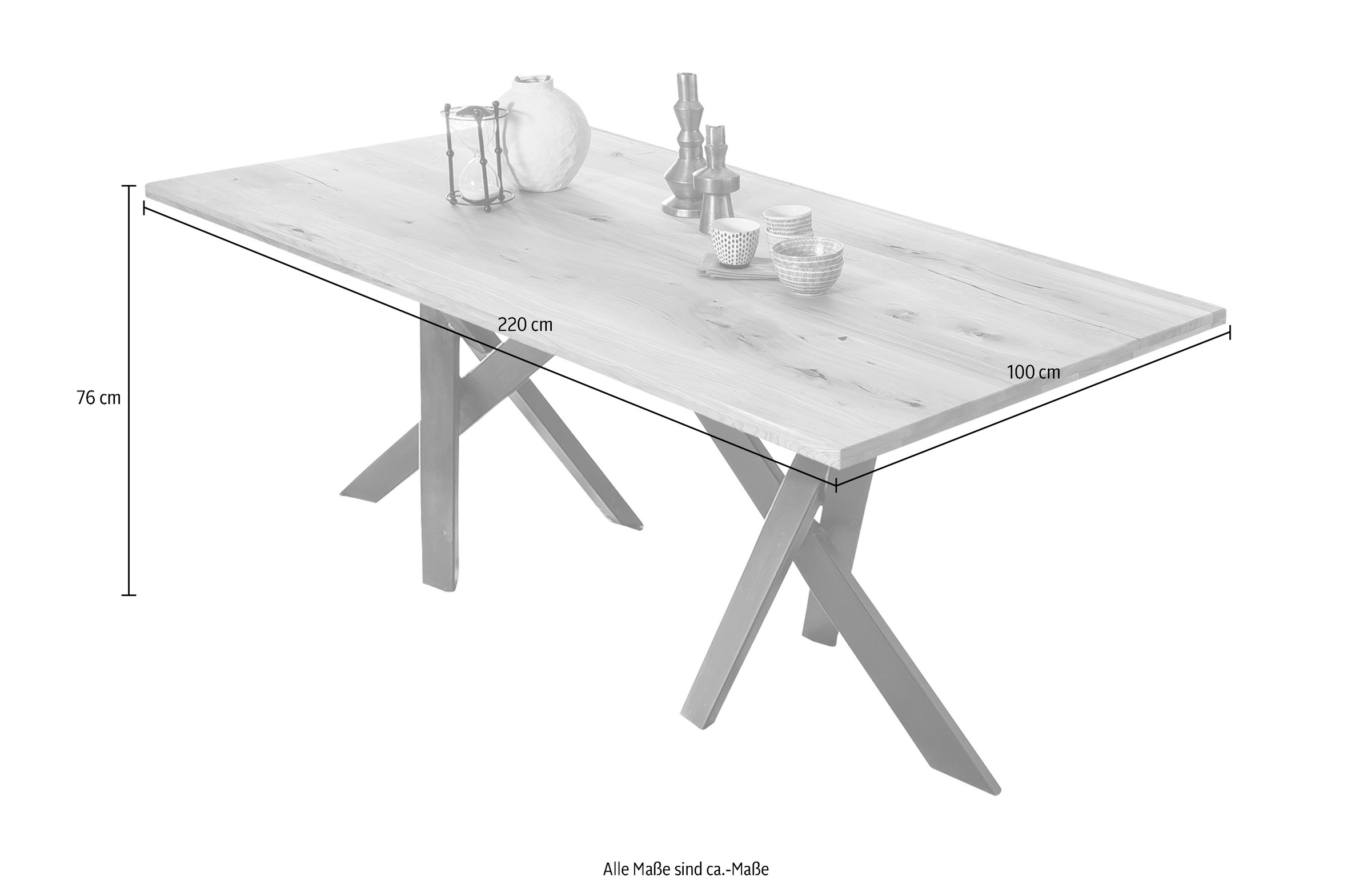 SIT Esstisch, Design-Gestell im industriellen Antiklook