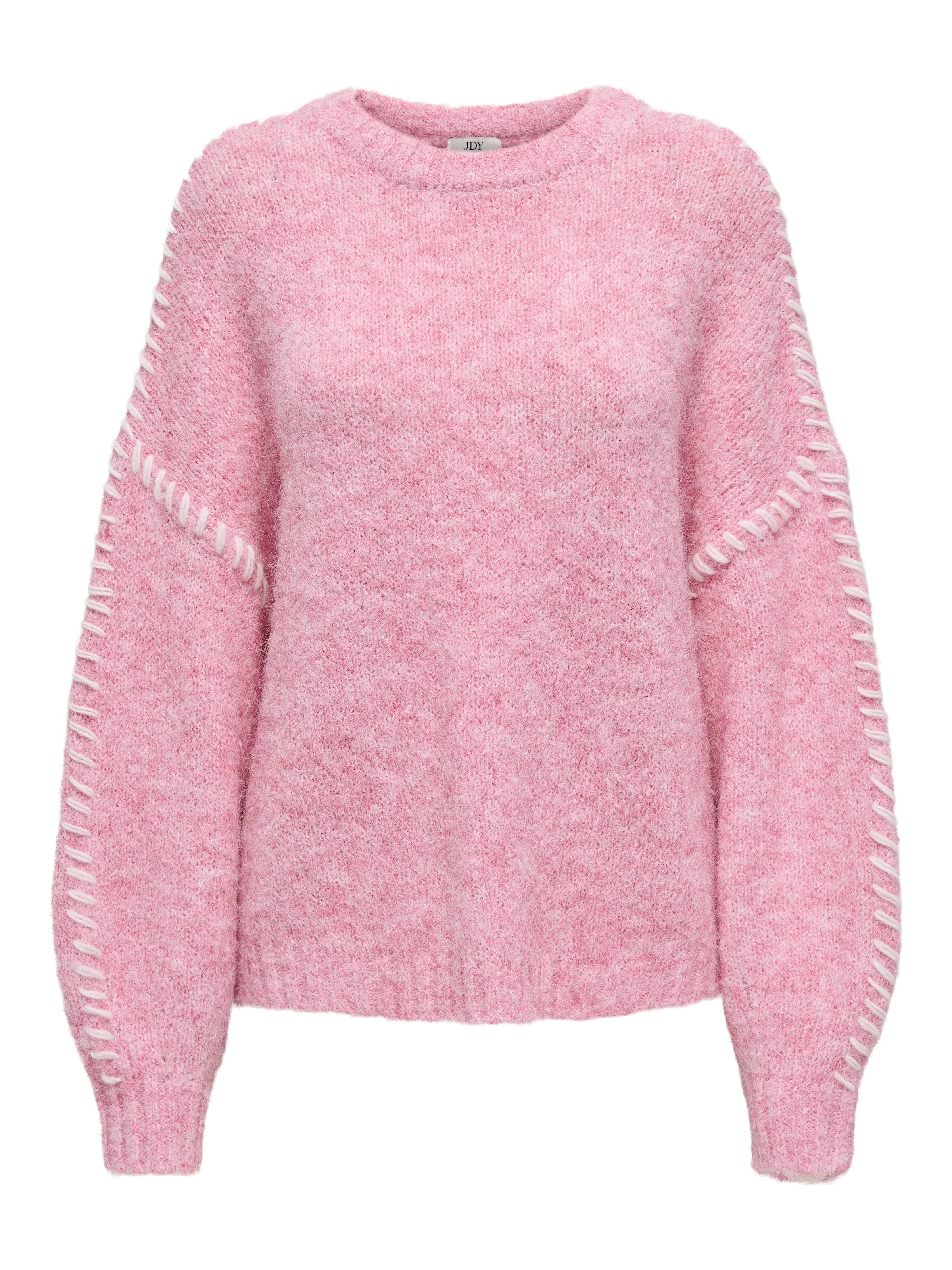 JDY Rundhalspullover »JDYZOEY LIFE L/S ON STITCH PULL KNT NOOS« mit dekorativen Ziernähten
