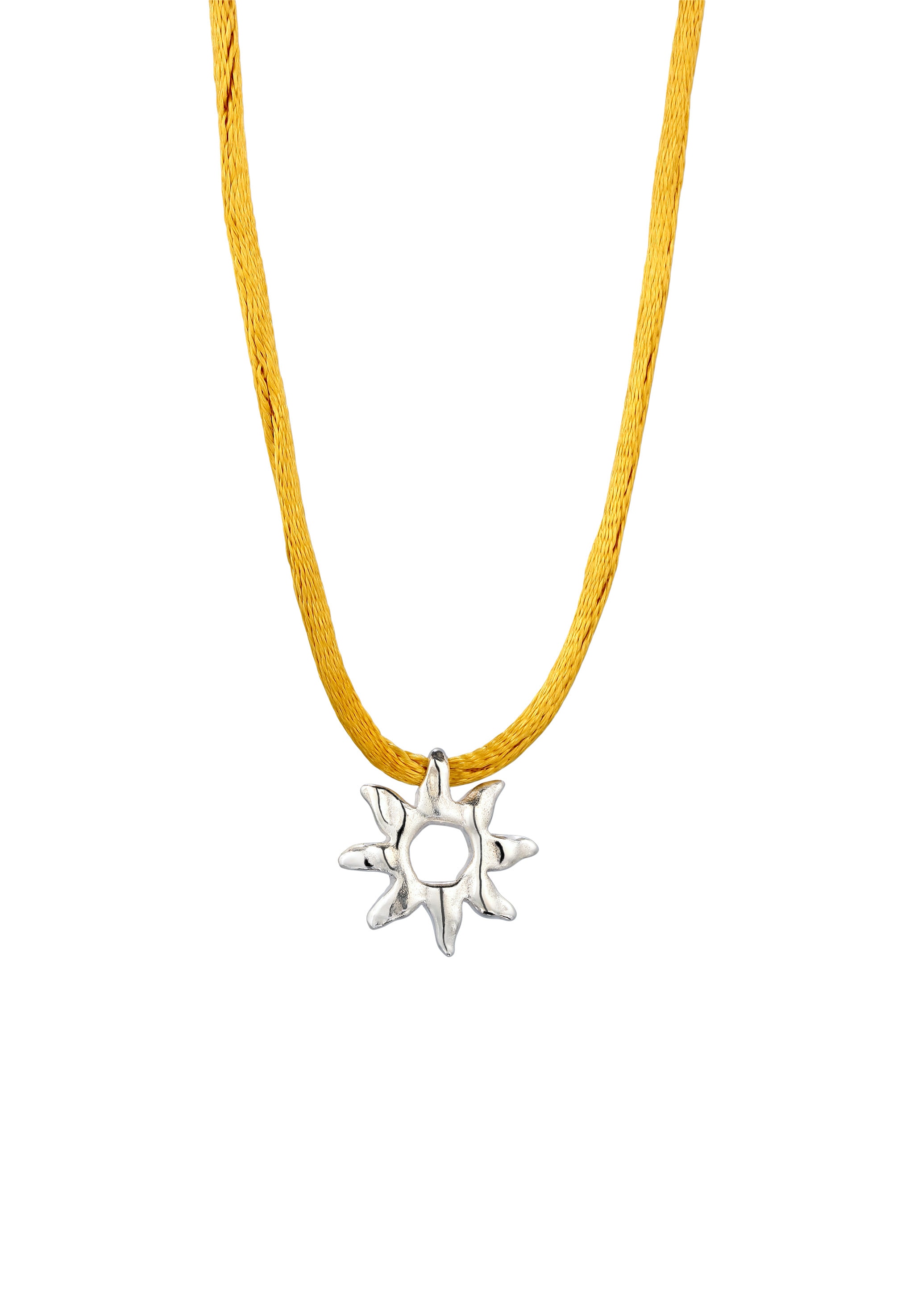 Elli Choker »Halskette Anhänger Sonne Satin Gelb 925 Sterling Silber«