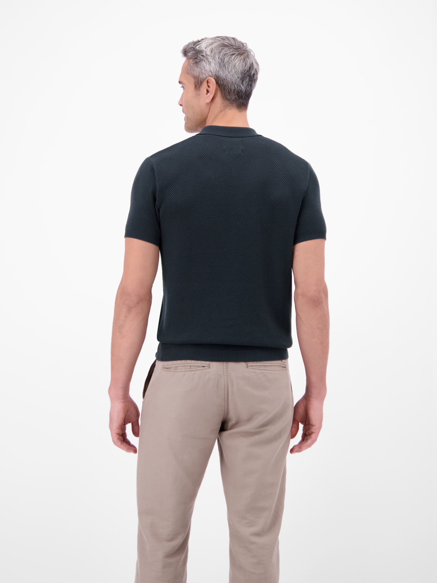 LERROS Poloshirt »Unifarbenes Poloshirt in Strukturqualität«