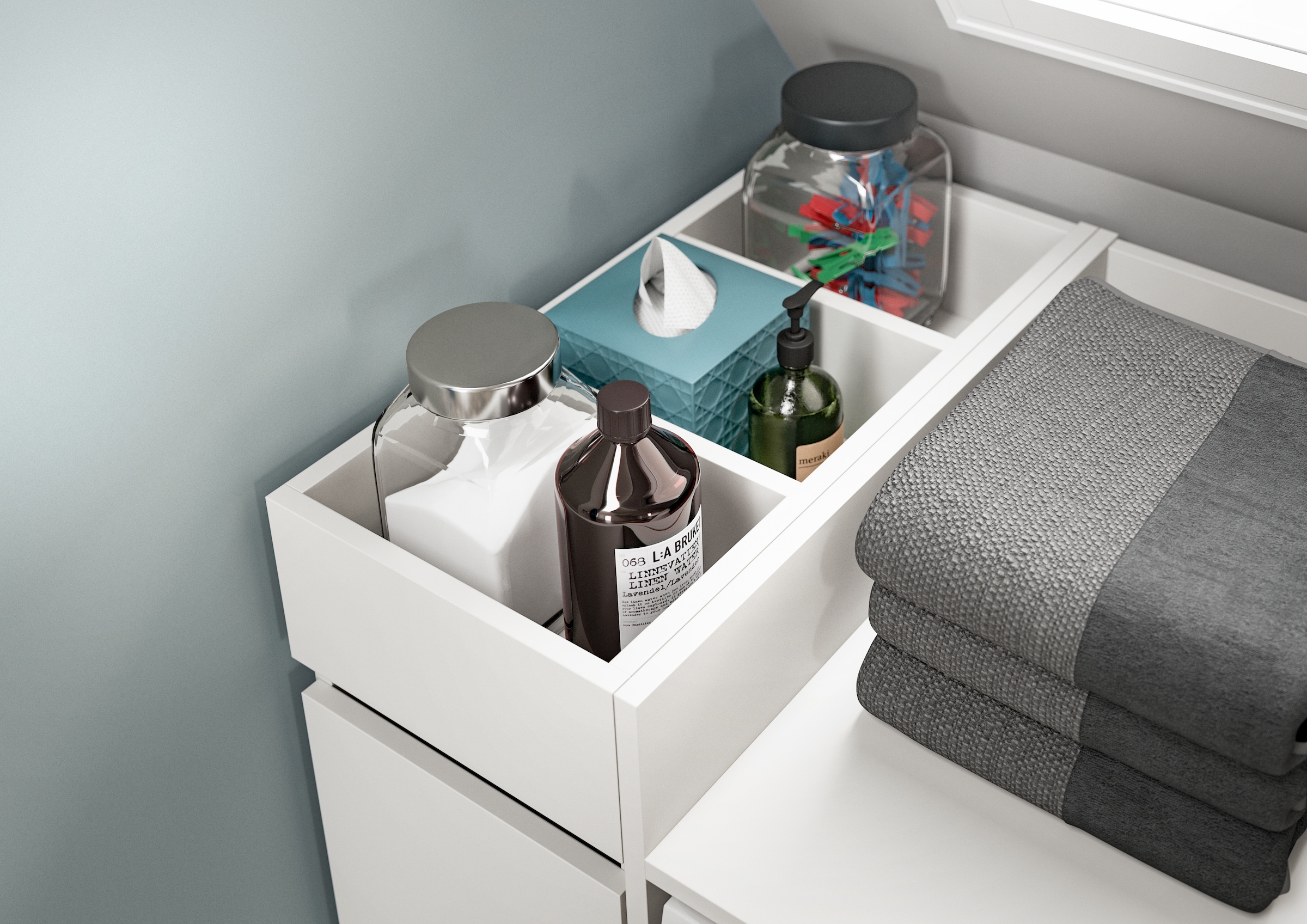 welltime Standregal »Falas, Höhe 101cm, Apothekerauszug mit 3 Fächern,3 offene Ablagefächer«, Rollregal, Organizer, Anstellregal, Anstellschrank, Badschrank