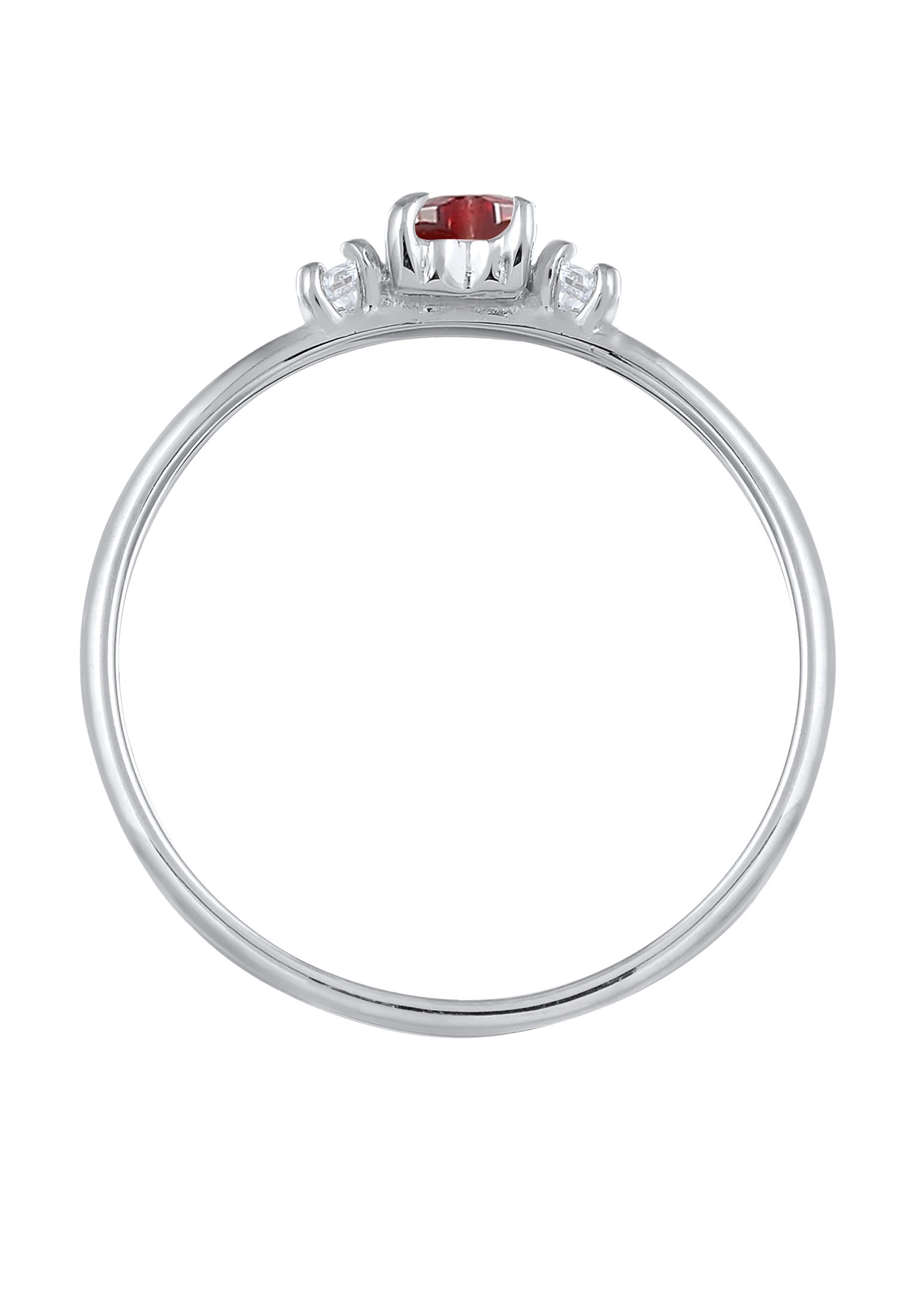 Elli Silberring »Ring Herz Zirkonia Rot Liebe 925 Silber«