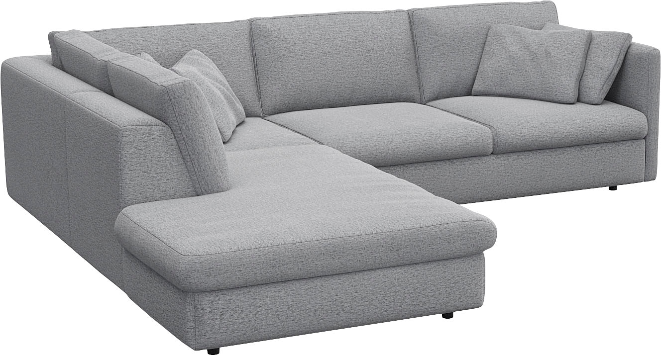FLEXLUX Ecksofa »Lovane, elegant und zeitlos, bequem, L-Form« Weich & anschmiegsam, große Sitztiefe auf Kaltschaum, Dekokissen inkl.