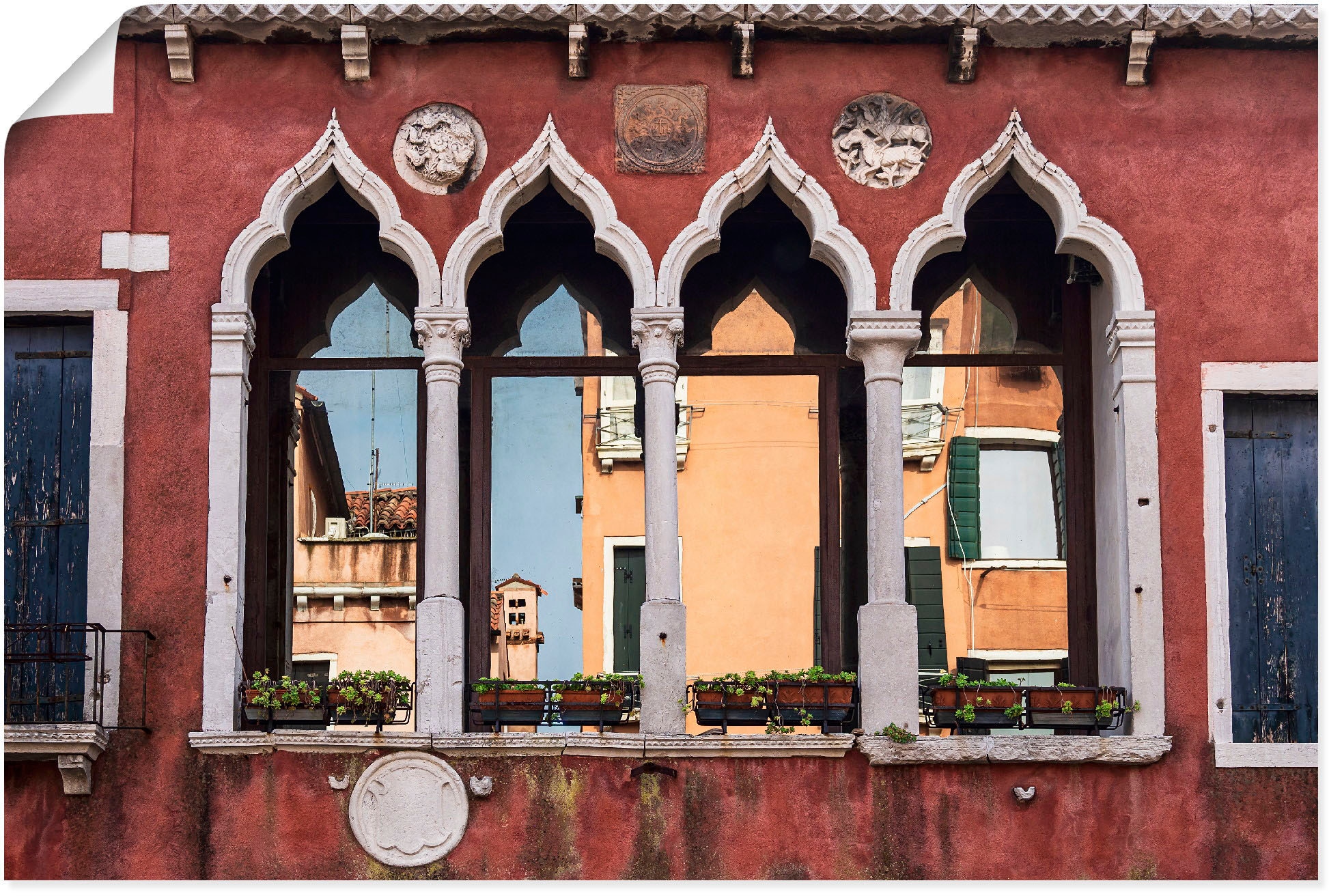 Artland Wandbild »Historische Gebäude Altstadt von Venedig«, Fenster &  Türen, (1 St.), als Alubild, Leinwandbild, Wandaufkleber oder Poster in  versch. Größen bei OTTO