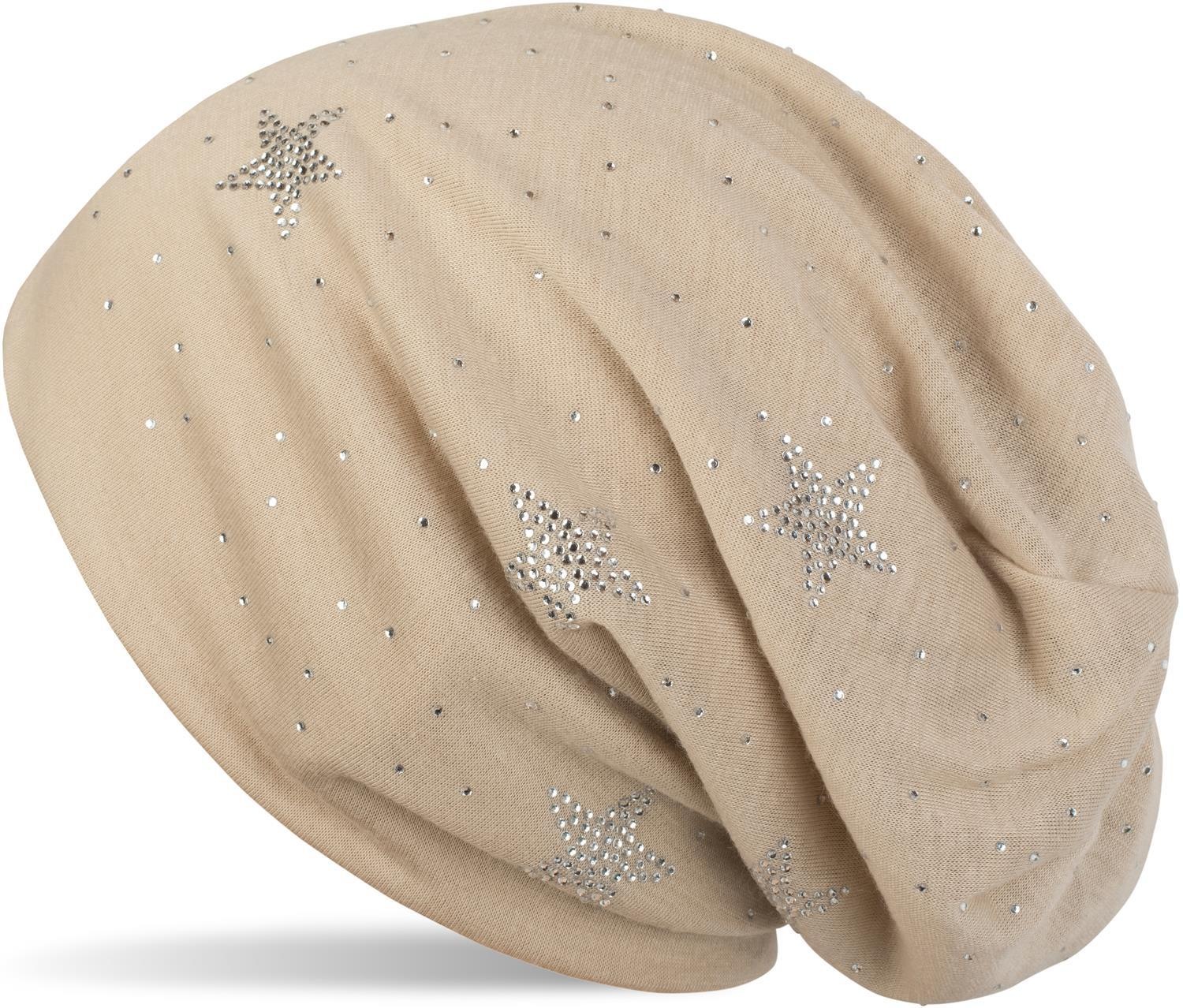 styleBREAKER Beanie »Beanie mit Strass Sterne« 1 Stk.