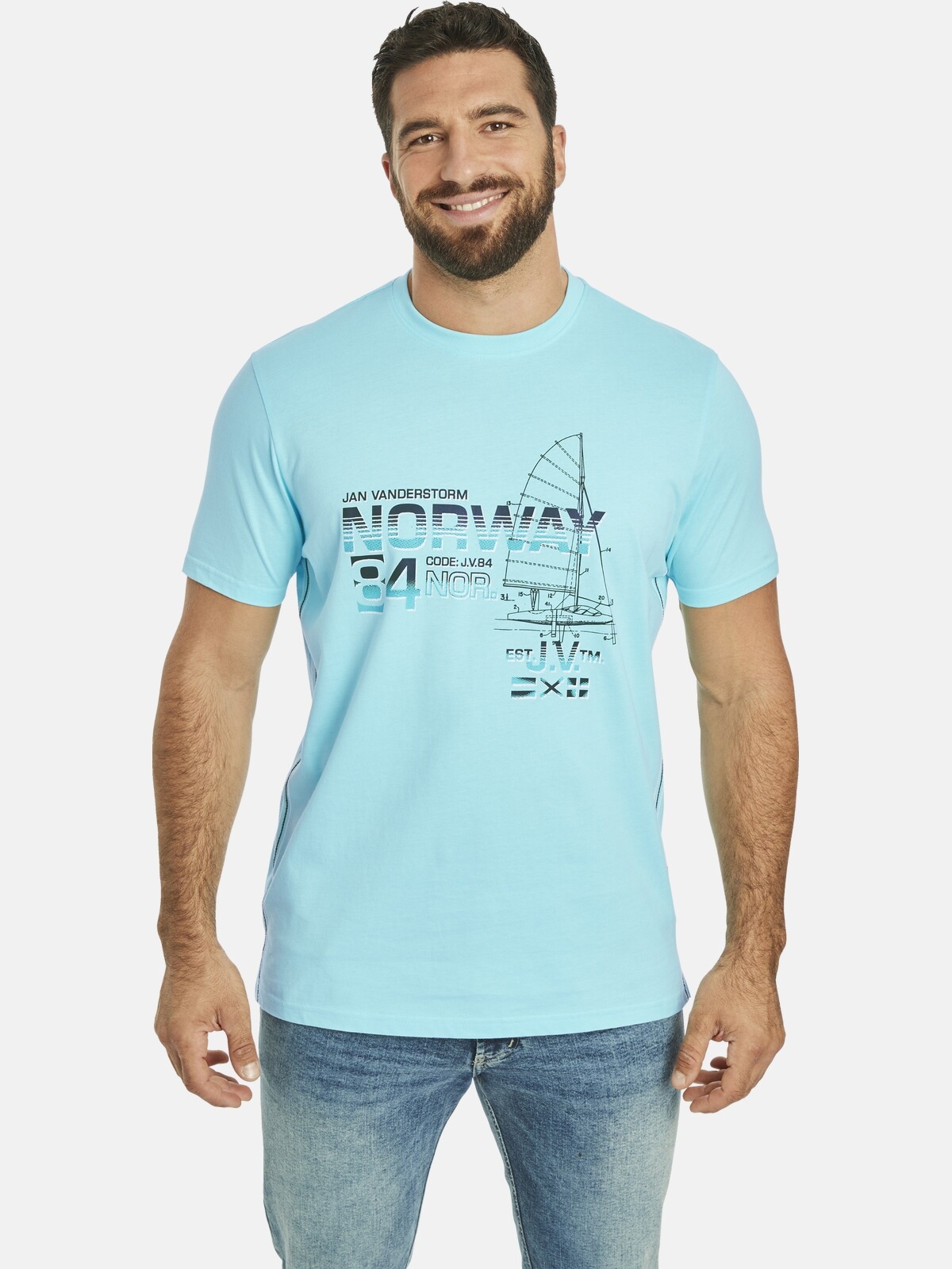 Jan Vanderstorm Rundhalsshirt »T-Shirt EILI«, (1 tlg.)