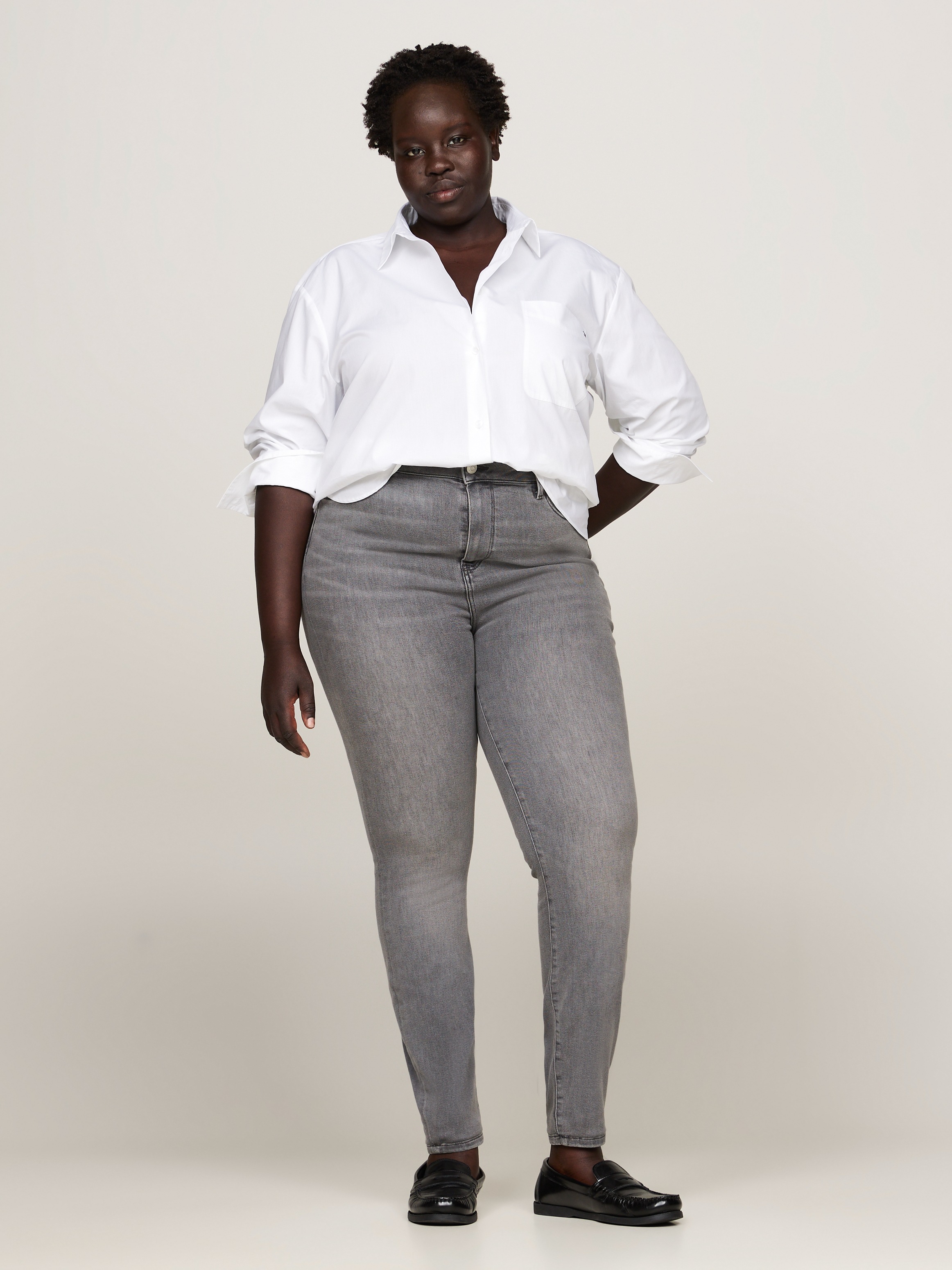Tommy Hilfiger Curve Skinny-fit-Jeans »CRV HARLEM U SKINNY HW«, Große Größen in Stoned Washed Optik