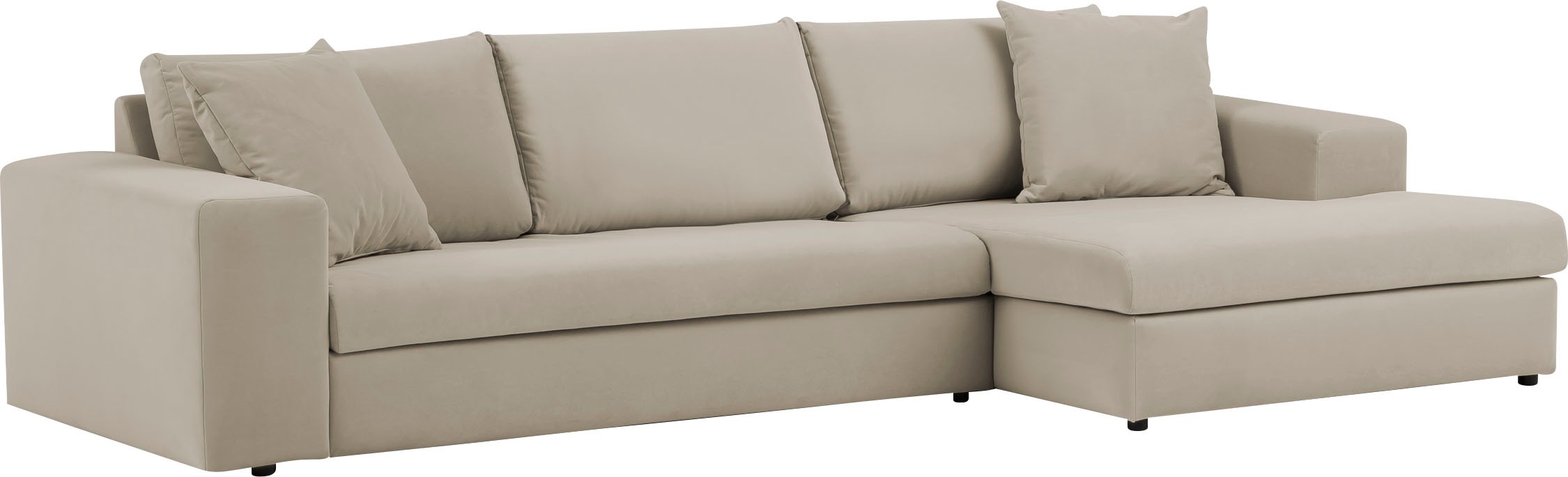 andas Ecksofa »SLEETLAND XXL in Samtvelours oder Vintage-Leder-Optik, L-Form,«, besonders groß und bequem