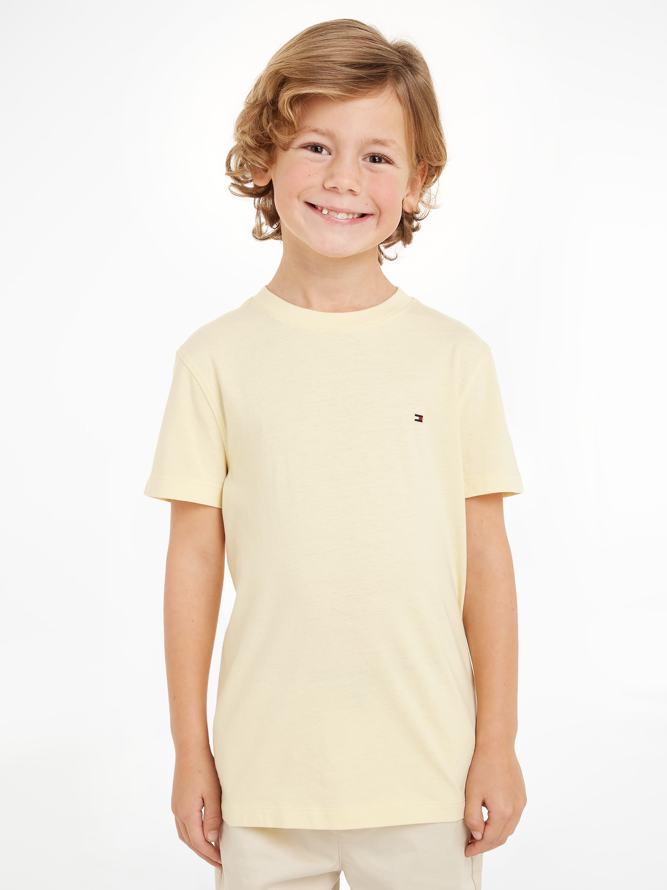 Kurzarmshirt »ESSENTIAL COTTON TEE S/S«, Kinder bis 16 Jahre mit Logostickerei