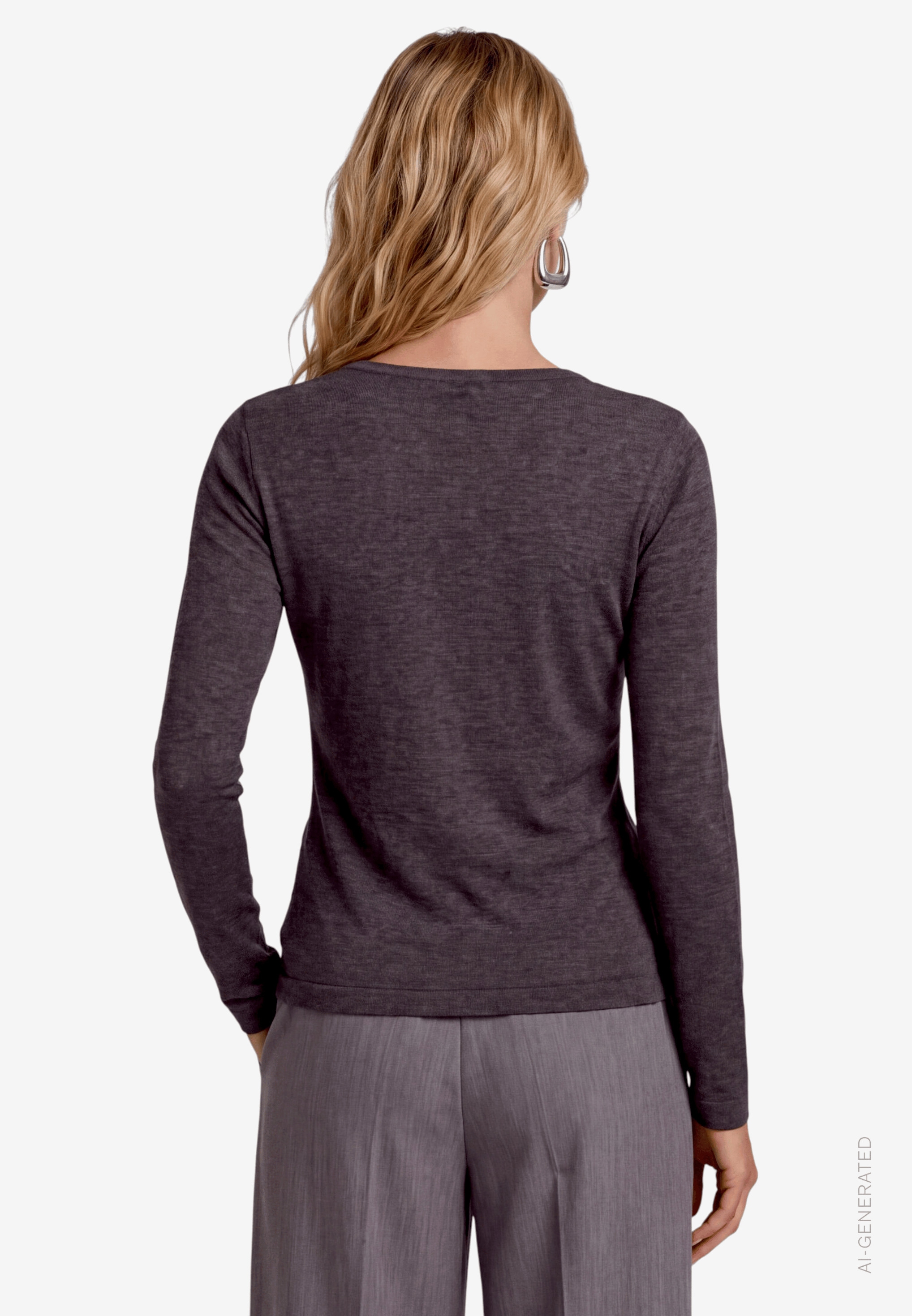 Zero Langarmshirt mit Schnalle / Stretch / Meliert