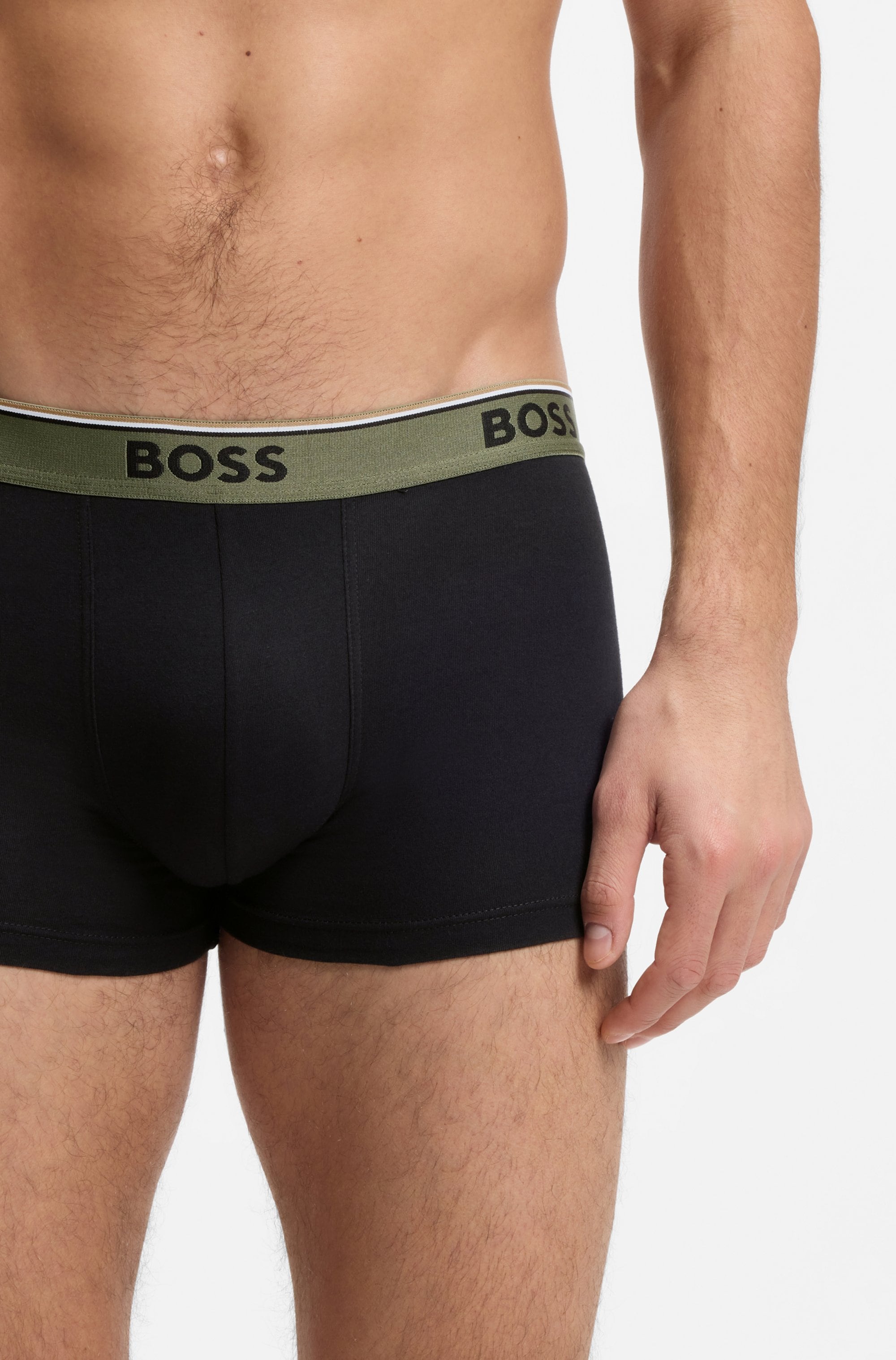 BOSS Trunk Packung, 3 Stk. aus Stretch-Baumwolle mit Logo-Bund, mittlere Bundhöhe