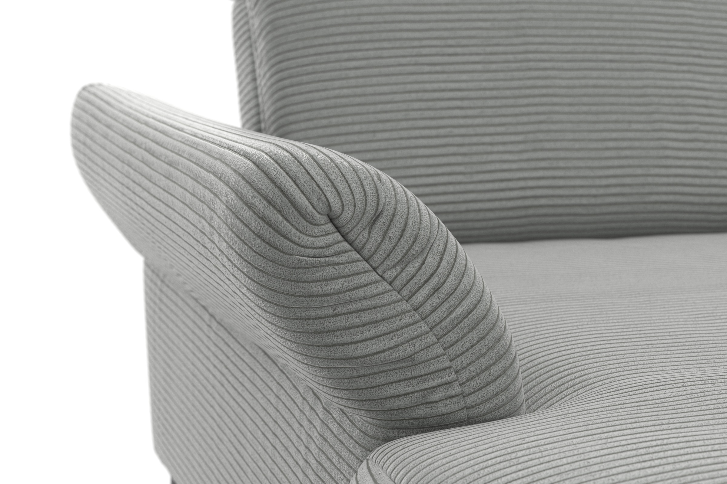 INOSIGN Ecksofa »Coco L-Form«, Sitztiefen-, Arm- und Kopfteilverstellung, Cord-Bezug, Fußhöhe 15 cm