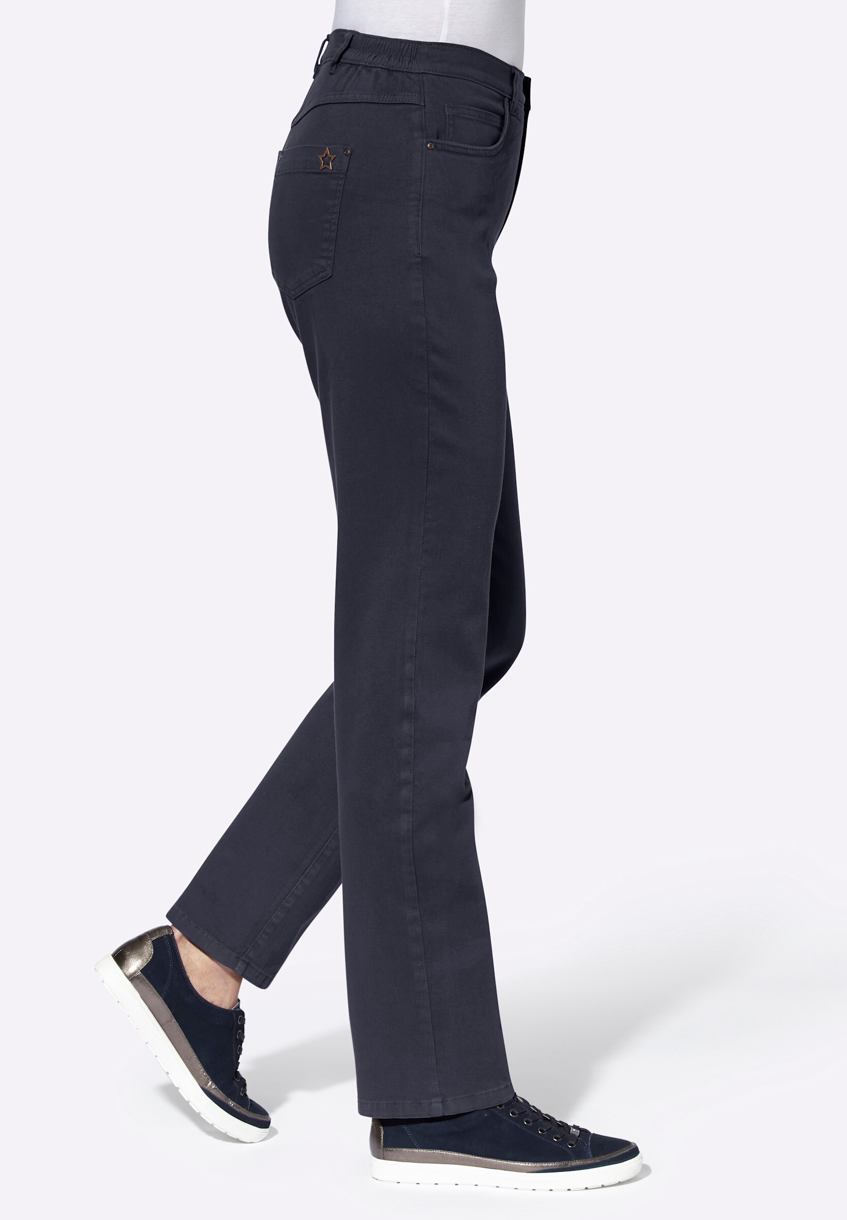 Sieh an! 5-Pocket-Jeans »Stretch-Hose 5-Pocket-Hose mit seitlichem Dehnbund« mit seitlichem Dehnbund