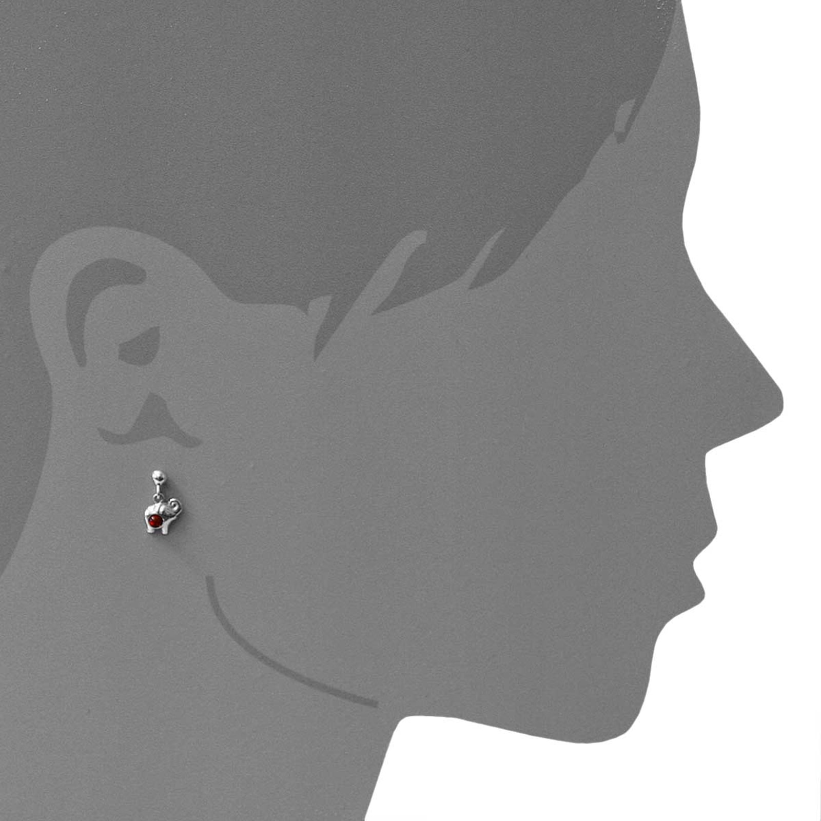 OSTSEE-SCHMUCK Paar Ohrhänger »- Elefant - Silber 925/000 - Bernstein«