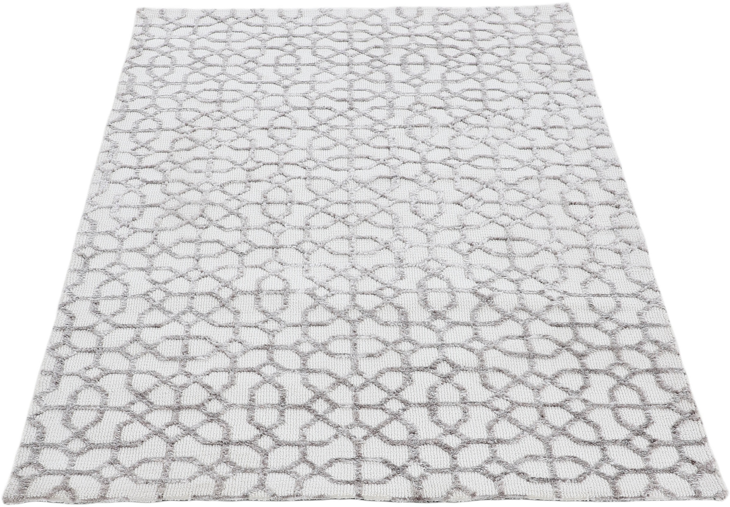 carpetfine Teppich »Holly 3«, rechteckig, 12 mm Höhe, geometrisches Design, Hoch-Tief Struktur, Wohnzimmer