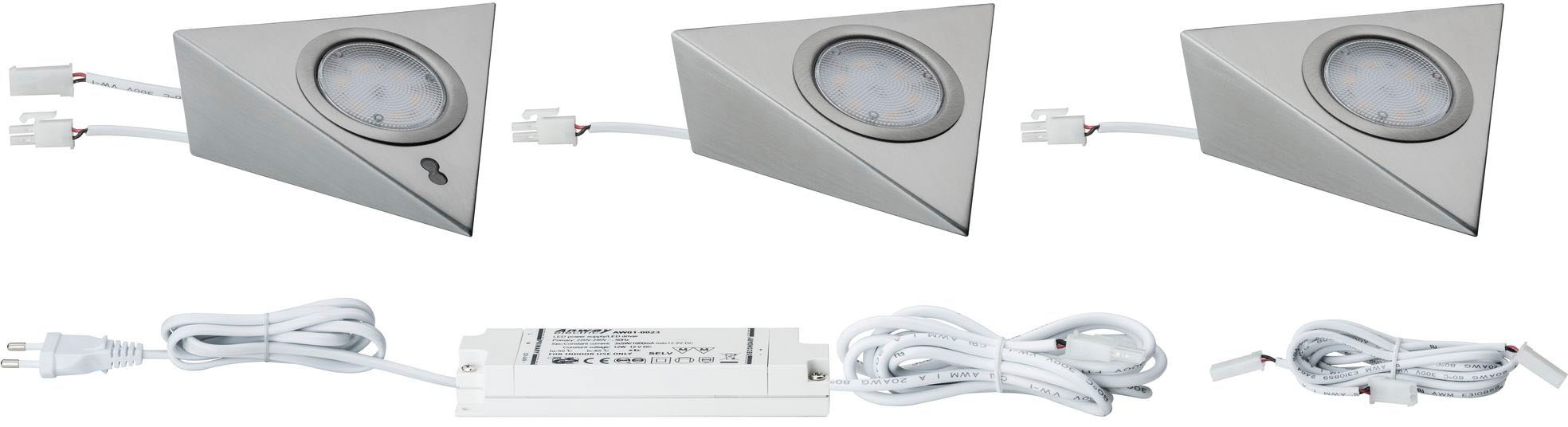 Paulmann Unterschrankleuchte »Möbel Aufbauleuchte LED mit Näherungssensor inkl. LED-Modul 3x2,8W«, 3 flammig, 3er-Set inkl. LED-Modul 3x2,8W
