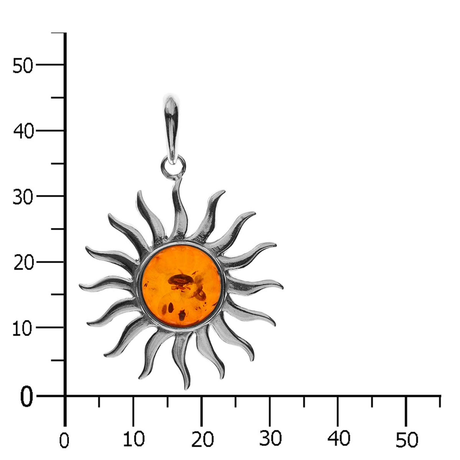 OSTSEE-SCHMUCK Kettenanhänger »- Sonne 31 mm - Silber 925/000 - Bernstein«