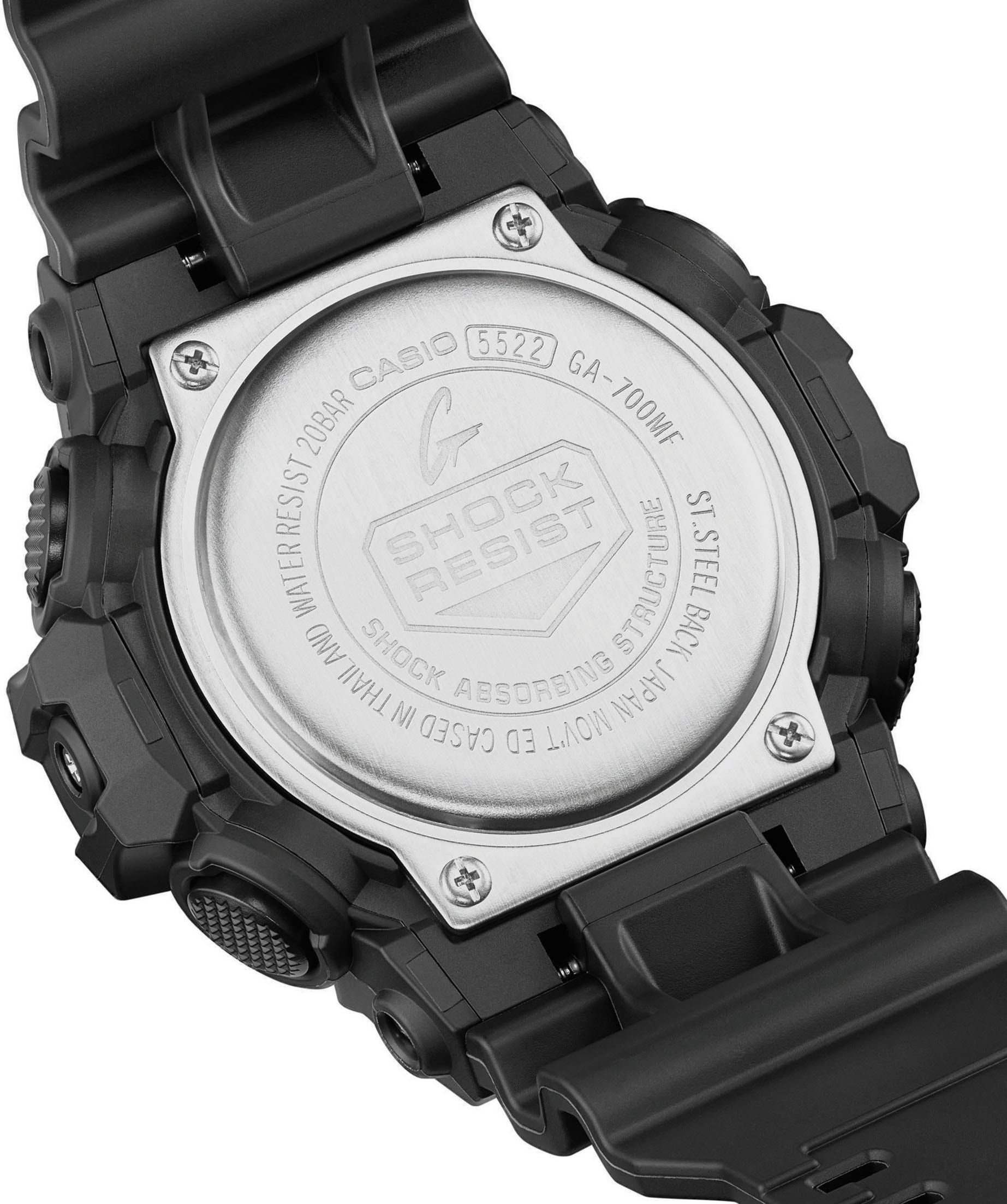 CASIO G-SHOCK Chronograph, Quarzuhr,Armbanduhr, Herrenuhr,digital,bis 20bar wasserd. Resinarmband