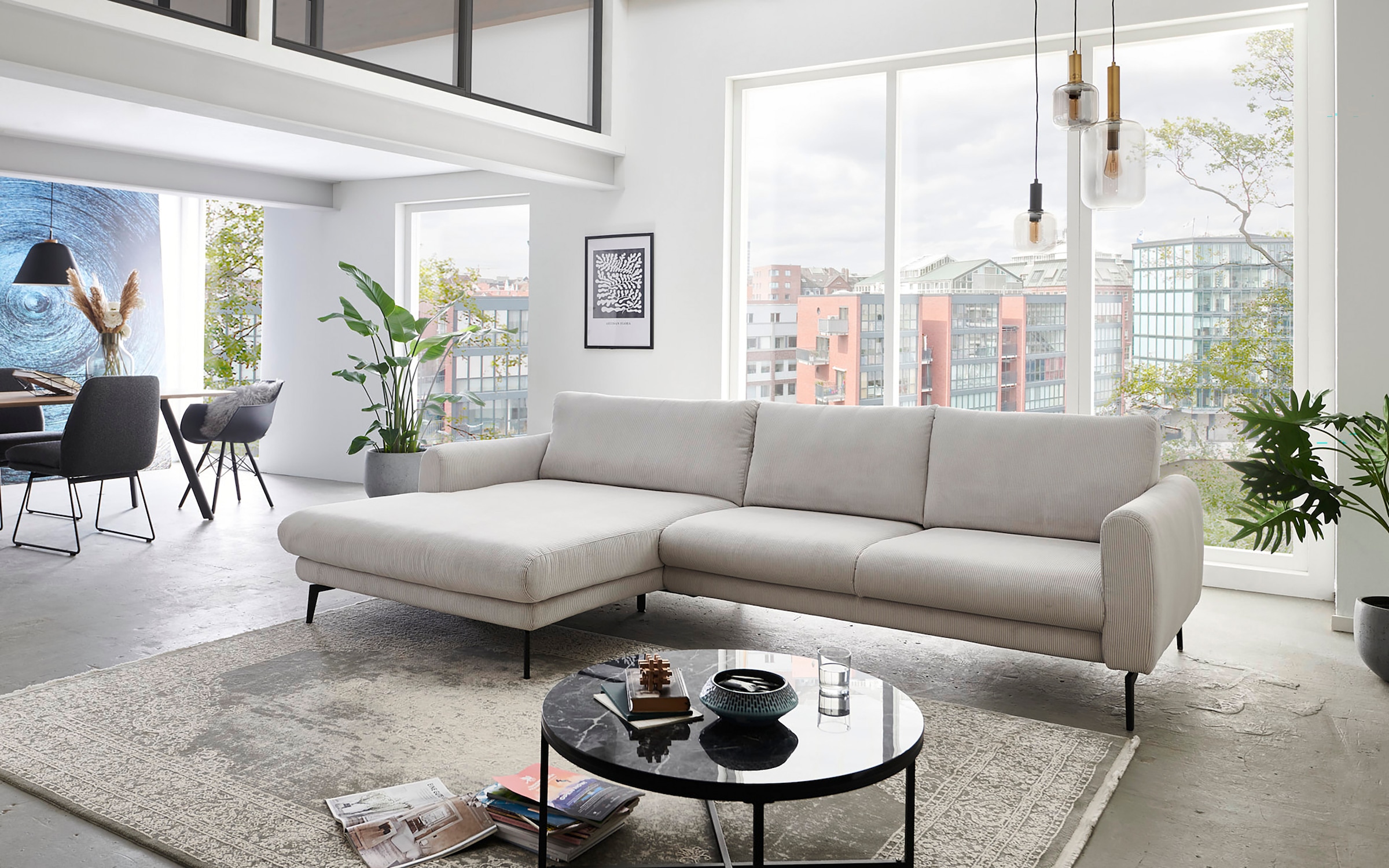 Die PlanBar Ecksofa »MP-IN23147 L-Form«, (2 St.), Kaltschaumpolsterung, softer Sitz & verstellbare Kopfstützen
