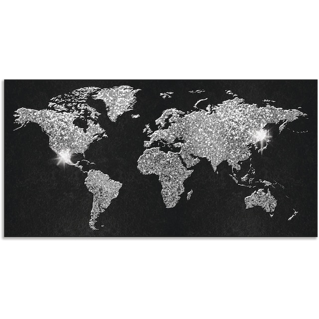 Artland Wandbild »Weltkarte Glitzer«, Land- & Weltkarten, (1 St.), als  Alubild, Leinwandbild, Wandaufkleber oder Poster in versch. Größen online  bei OTTO