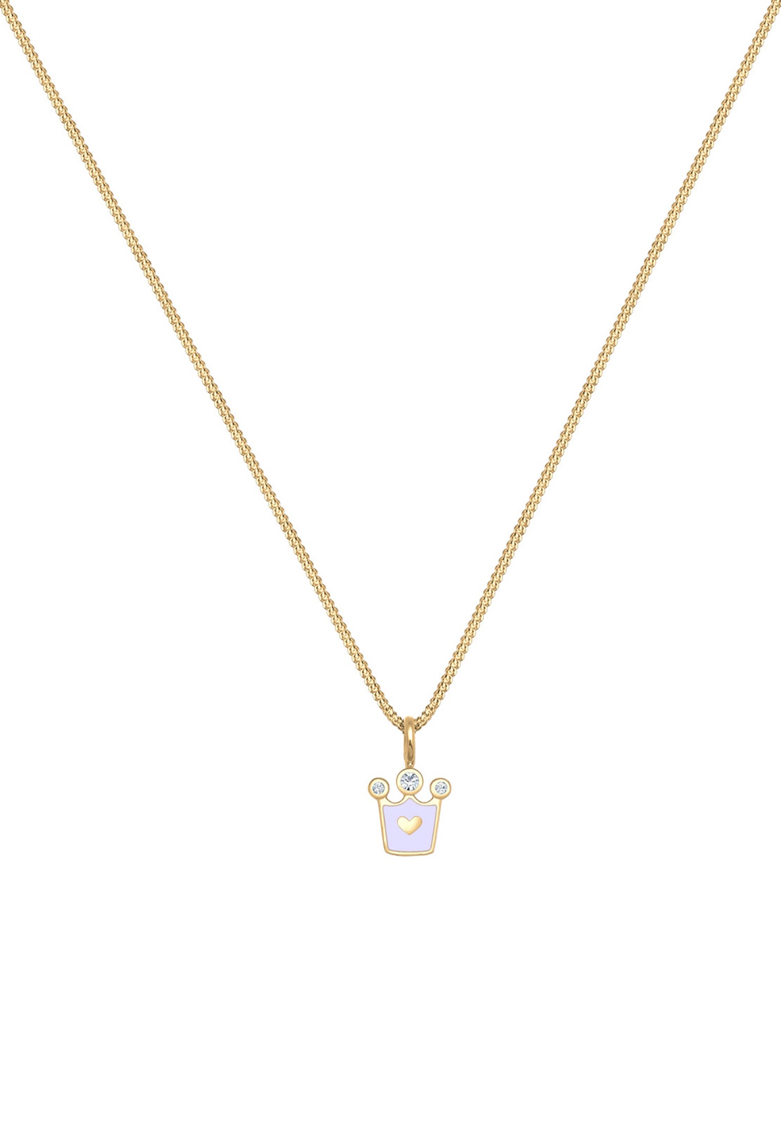Elli Kette ohne Anhänger »Halskette Krone Glas Kristalle Emaille 925 Sterling Silber«