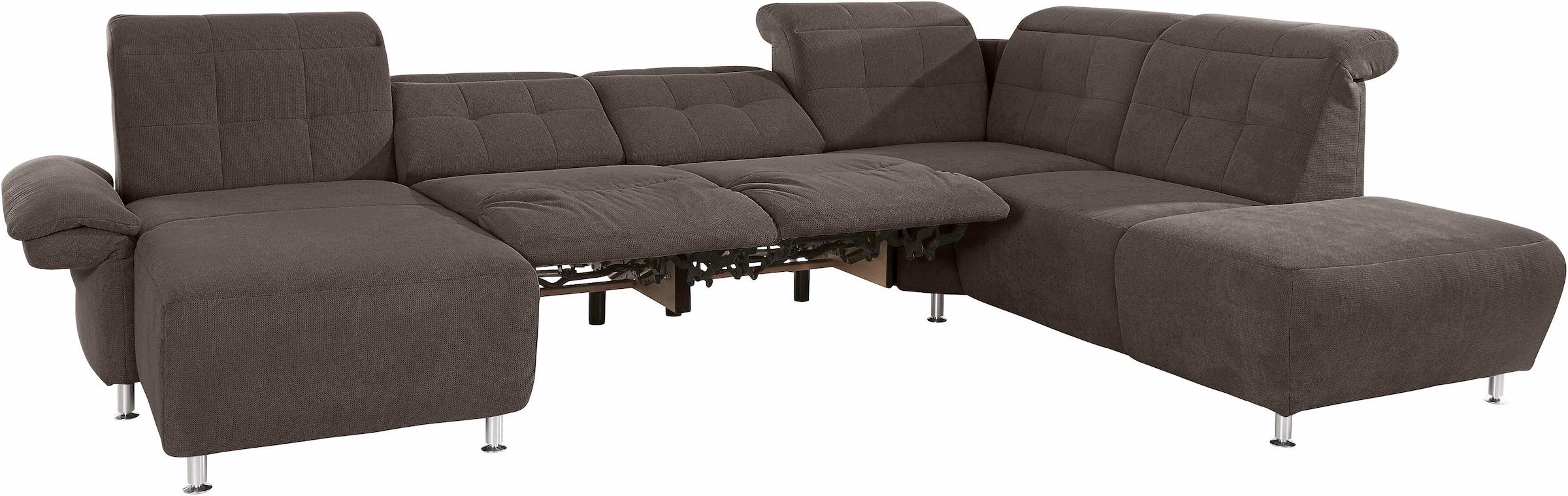 Places of Style Wohnlandschaft »Manhattan U-Form«, 2 Sitze mit elektrischer Relaxfunktion, verstellbare Armlehnen