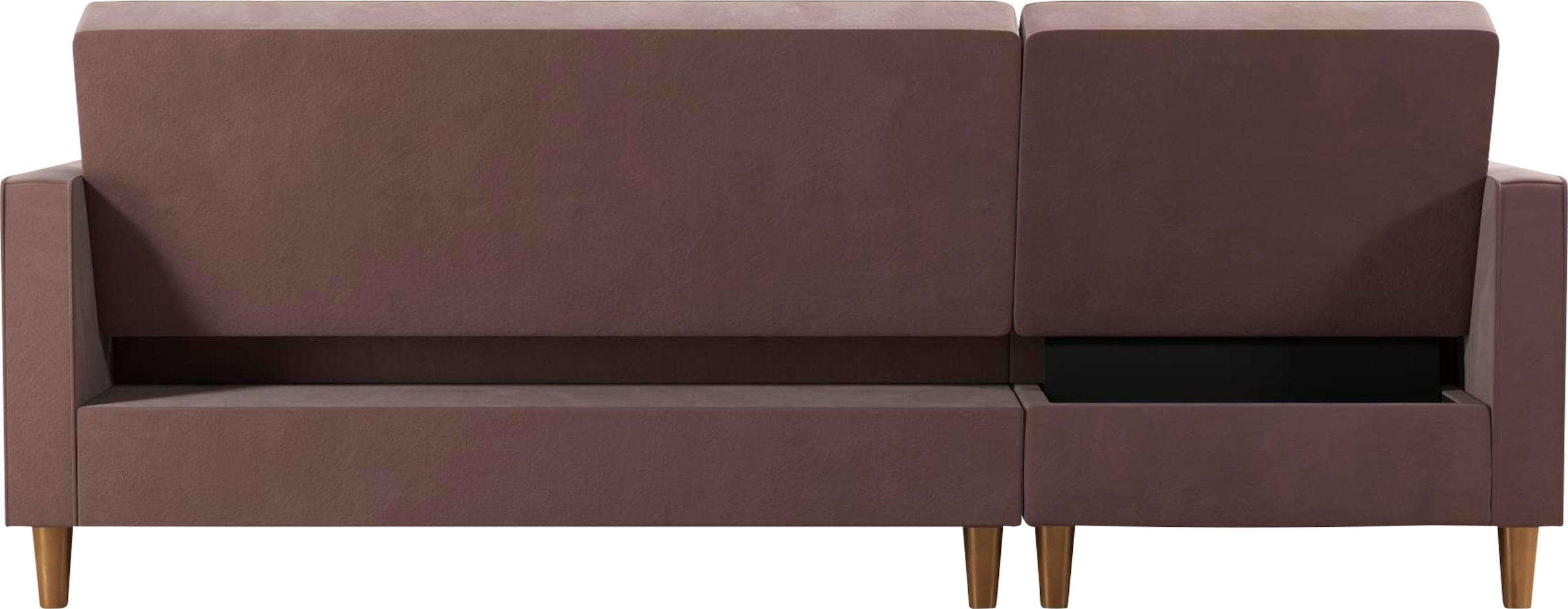 Cosmo Living Ecksofa »Liberty«, mit Schlafffunktion, Recamiere mit Stauraum beidseitig montierbar