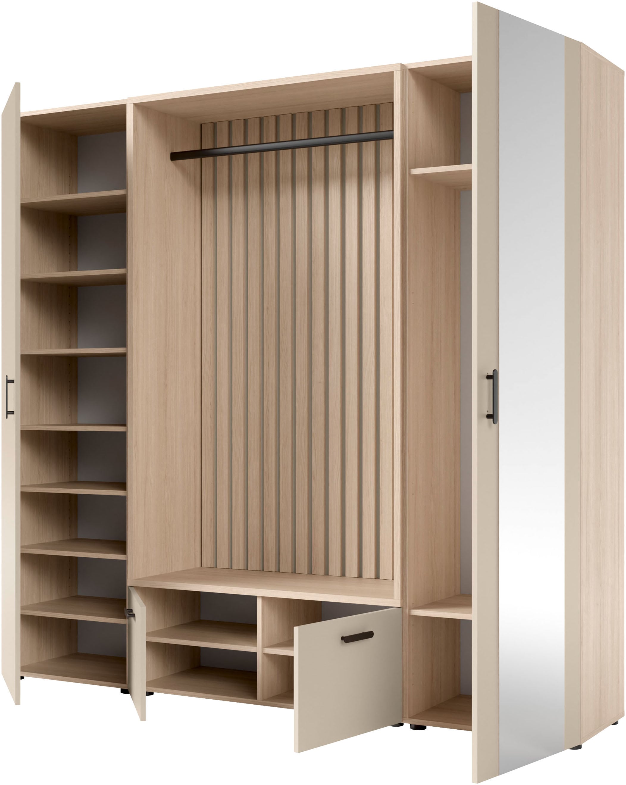 HBZ Garderoben-Set »Hannover Kompaktgarderobe B/H/T 210x200x45 cm« 4 Stk. tlg.