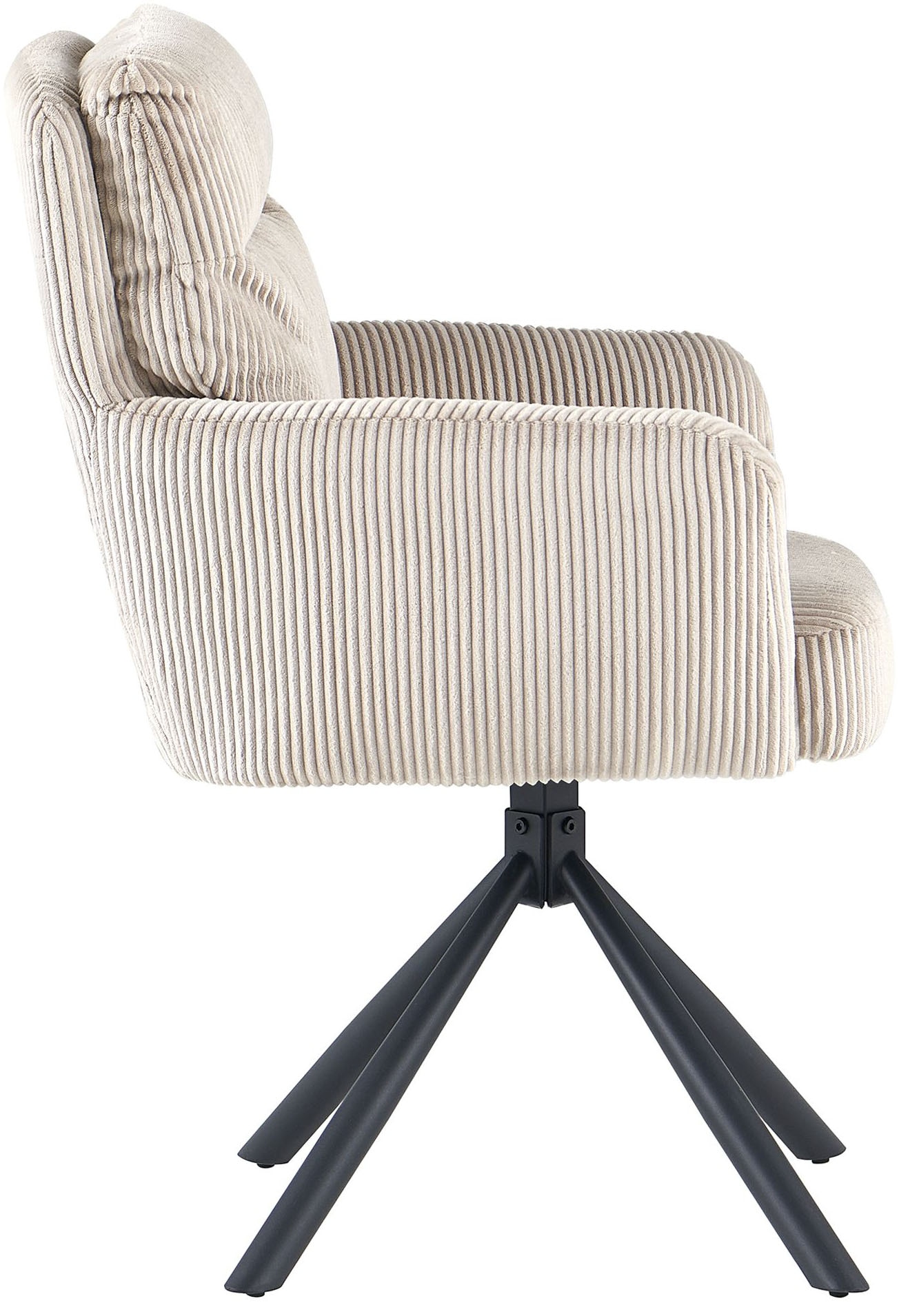 OTTO home Esszimmerstuhl »Justin« (Set) 2 Stk.gemütlicher Sessel mit Taschenfederkern, 360 Grad drehbar, Grob - Cord