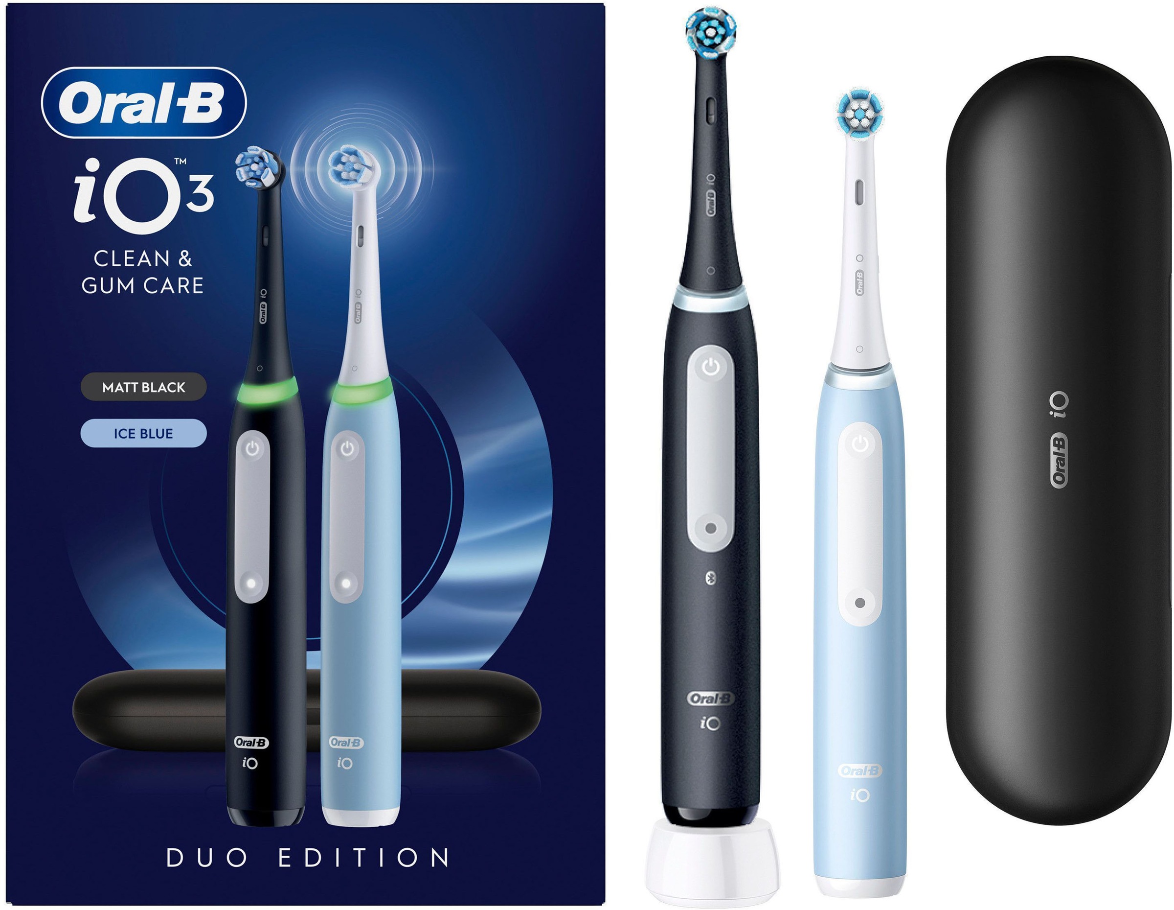 Oral-B Elektrische Zahnbürste »iO Series 3 Doppelpack« 2 Stk. Aufsteckbürsten Magnet-Technologie