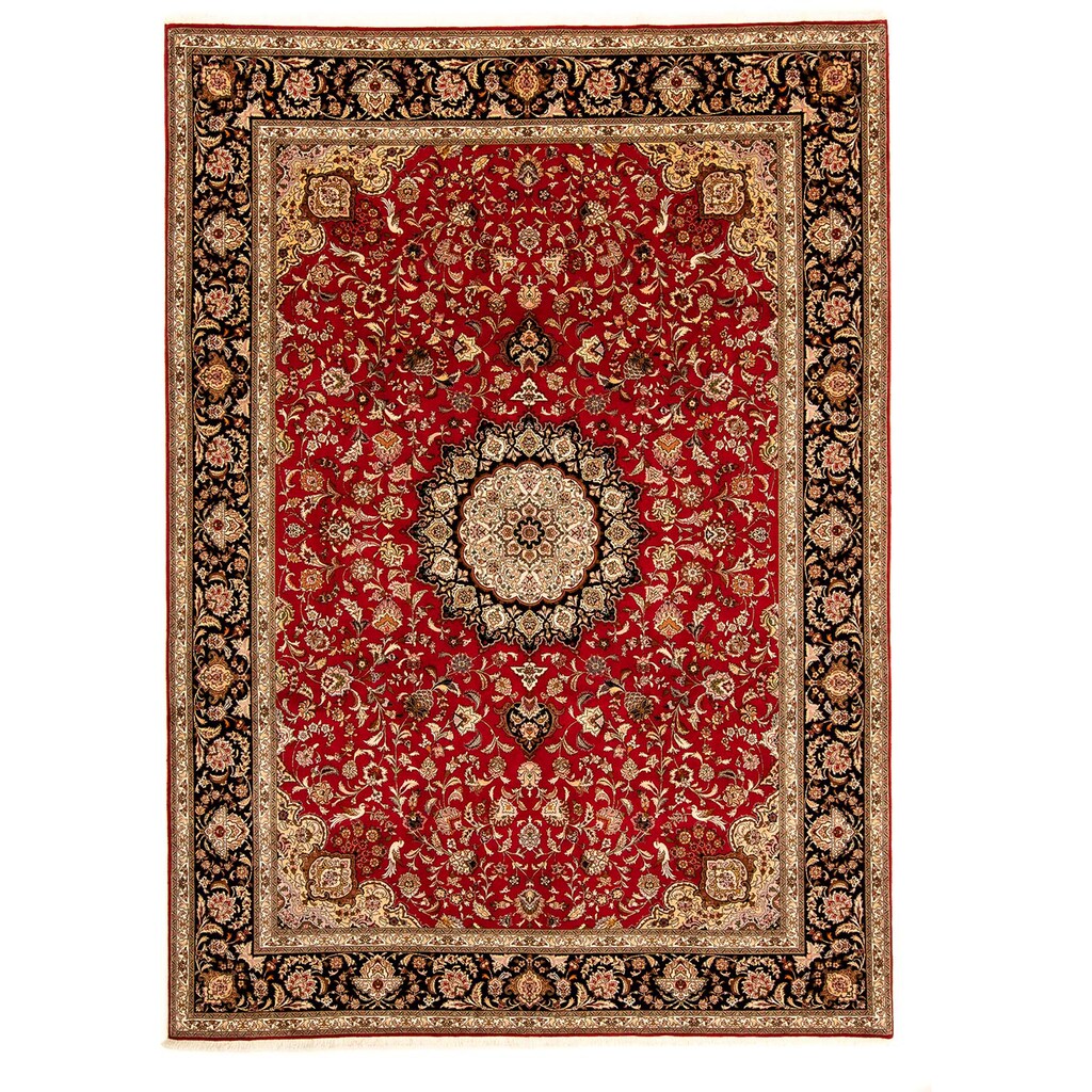 morgenland Orientteppich »Perser - Täbriz - Royal - 356 x 253 cm - rot«, rechteckig, Wohnzimmer, Handgeknüpft, Einzelstück mit Zertifikat