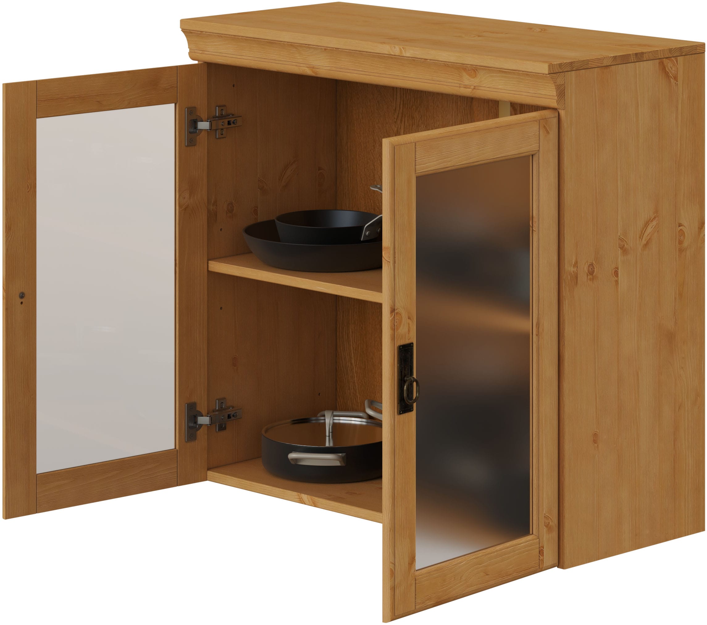Home affaire Hängeschrank »Rügen«, Breite 80 cm, FSC® zertifiziertes Massivholz, Türen mit Glaseinsatz