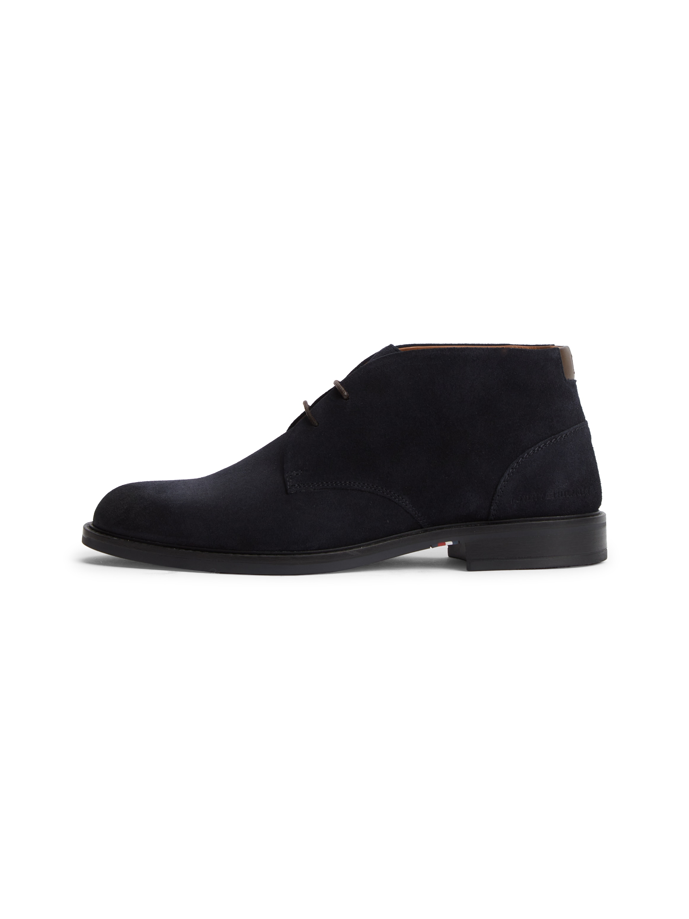 Tommy Hilfiger Schnürstiefelette »CORPORATE DRESSY SUEDE LACE BOOT«  Boots mit Kontrastbesatz an der Ferse