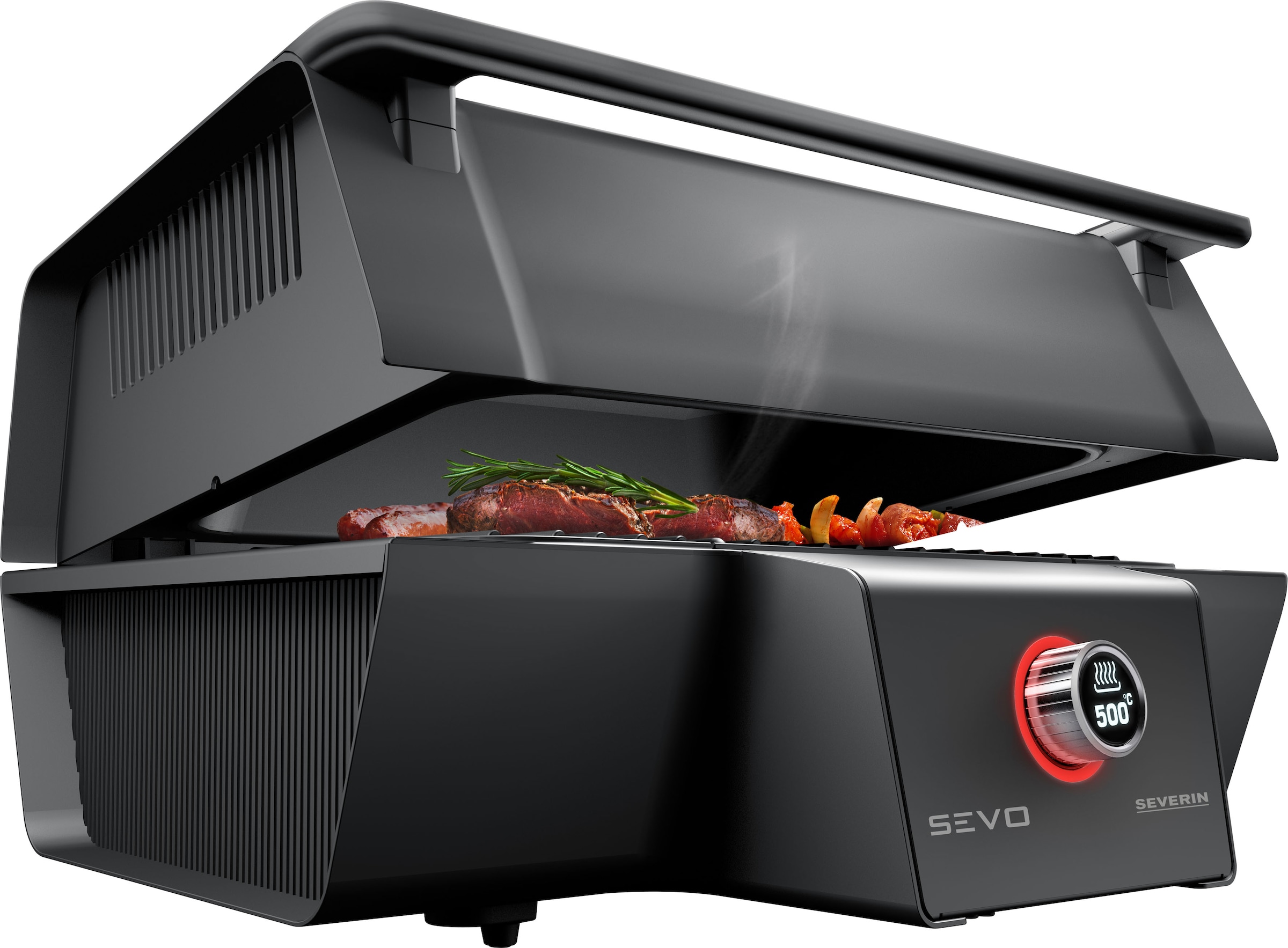 Severin Tischgrill »SEVO GT PG 8106« 3000 W BoostZone - 500°C für perfekte Brandings, integrierten Kernthermometer in schwarz
